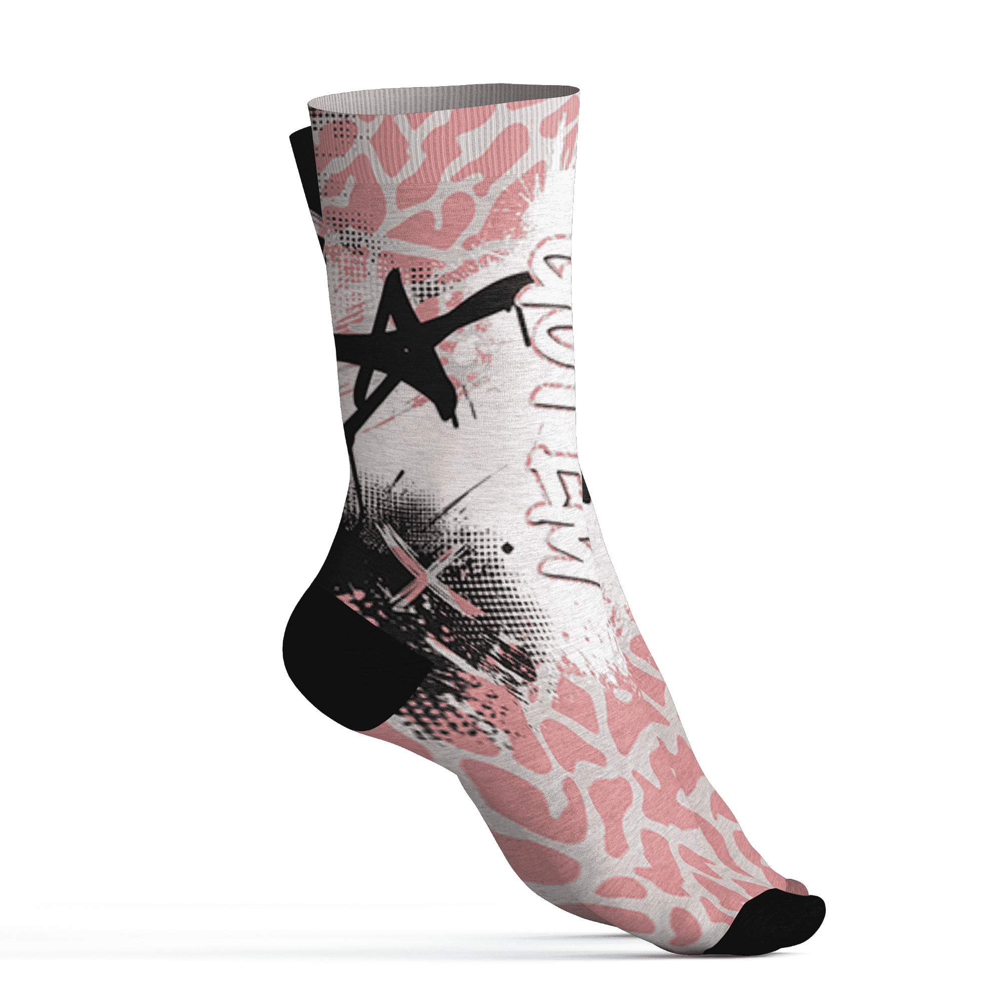 Red Stardust 3s Socks Match BER GOTEM 3D All-Over Print - NastyJamz