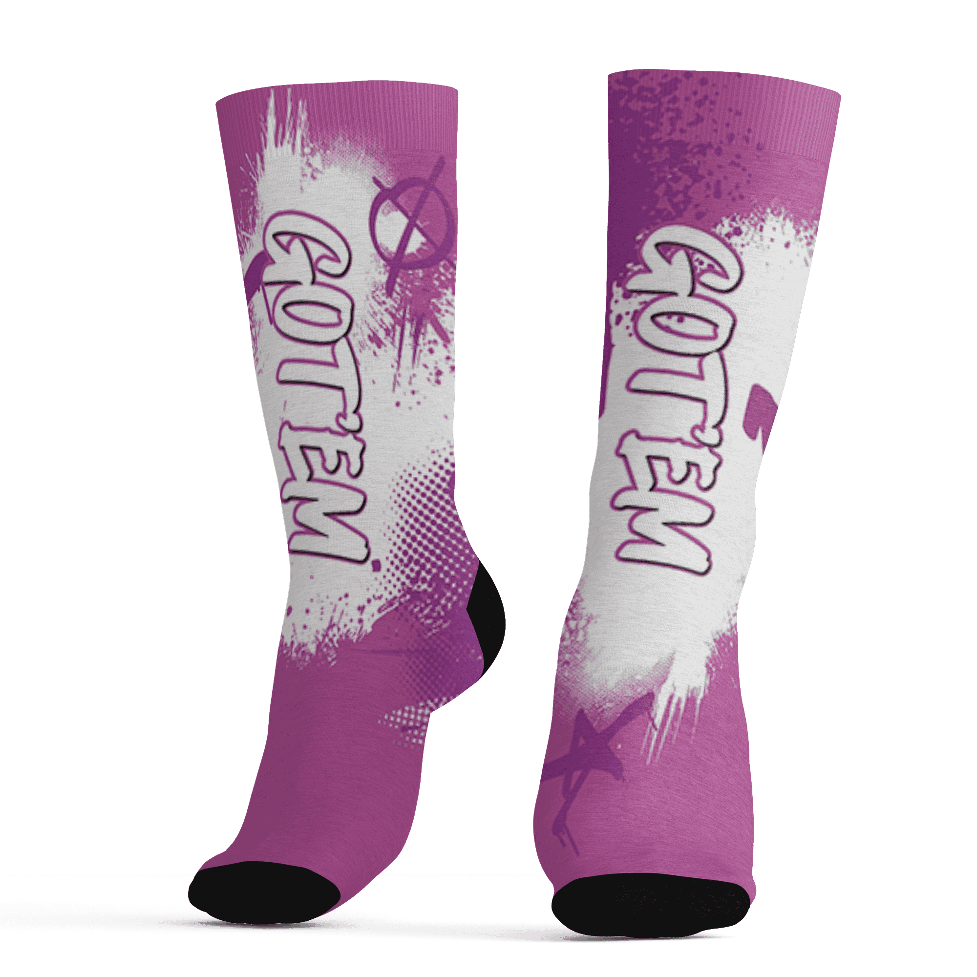 GS Hyper Violet 4s Socks Match BER GOTEM 3D All-Over Print - NastyJamz