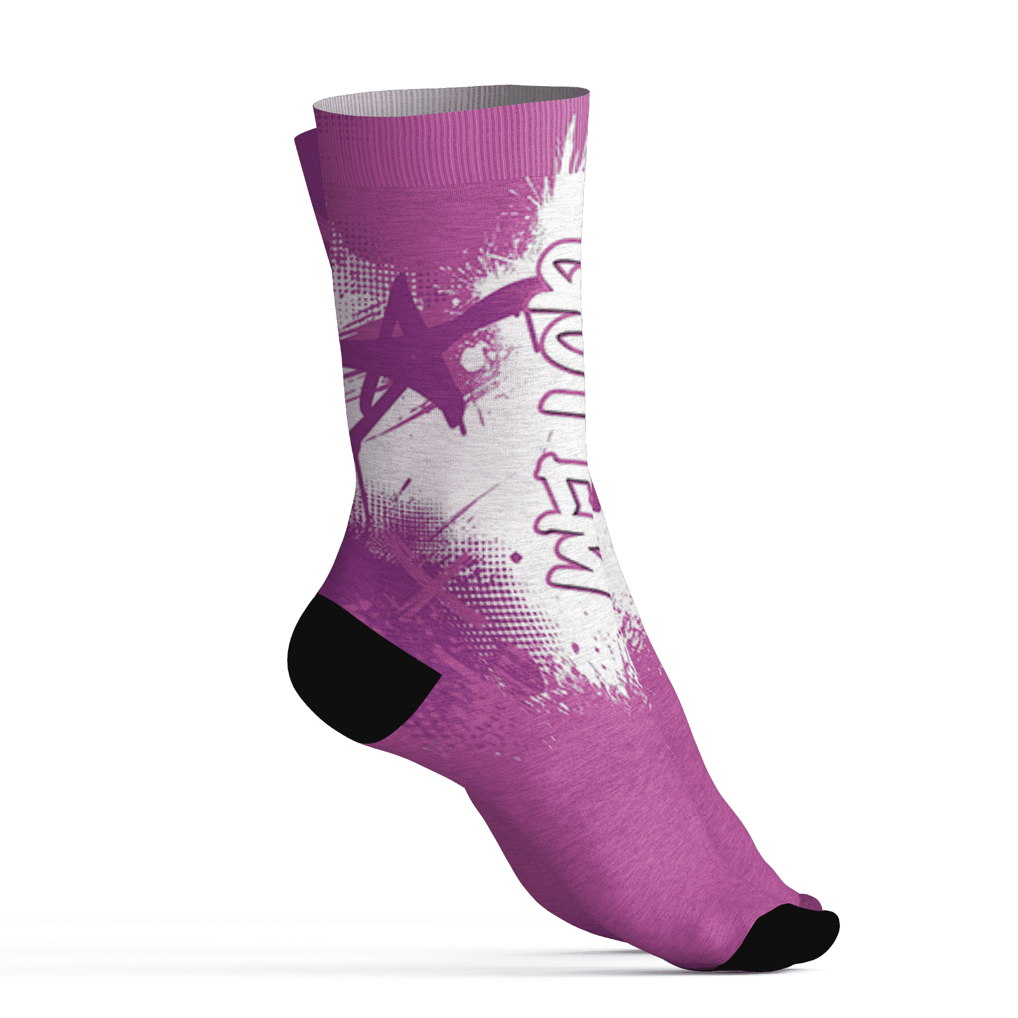 GS Hyper Violet 4s Socks Match BER GOTEM 3D All-Over Print - NastyJamz