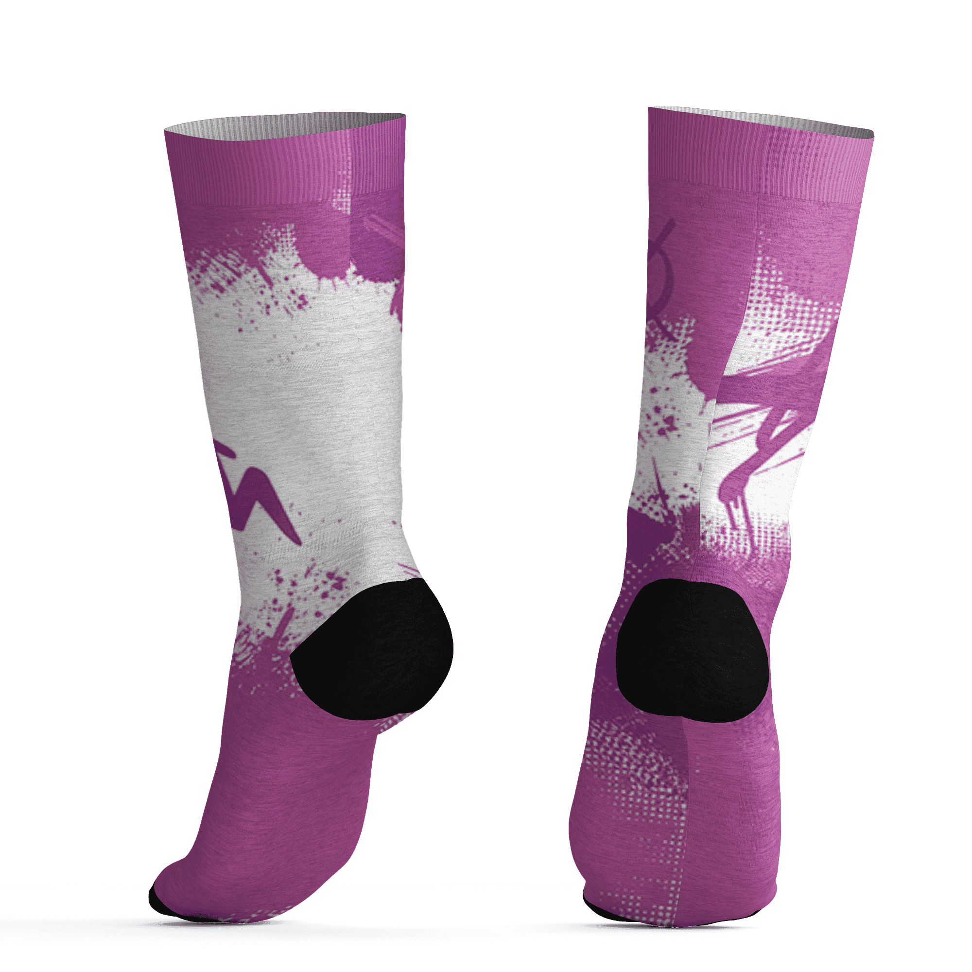 GS Hyper Violet 4s Socks Match BER GOTEM 3D All-Over Print - NastyJamz