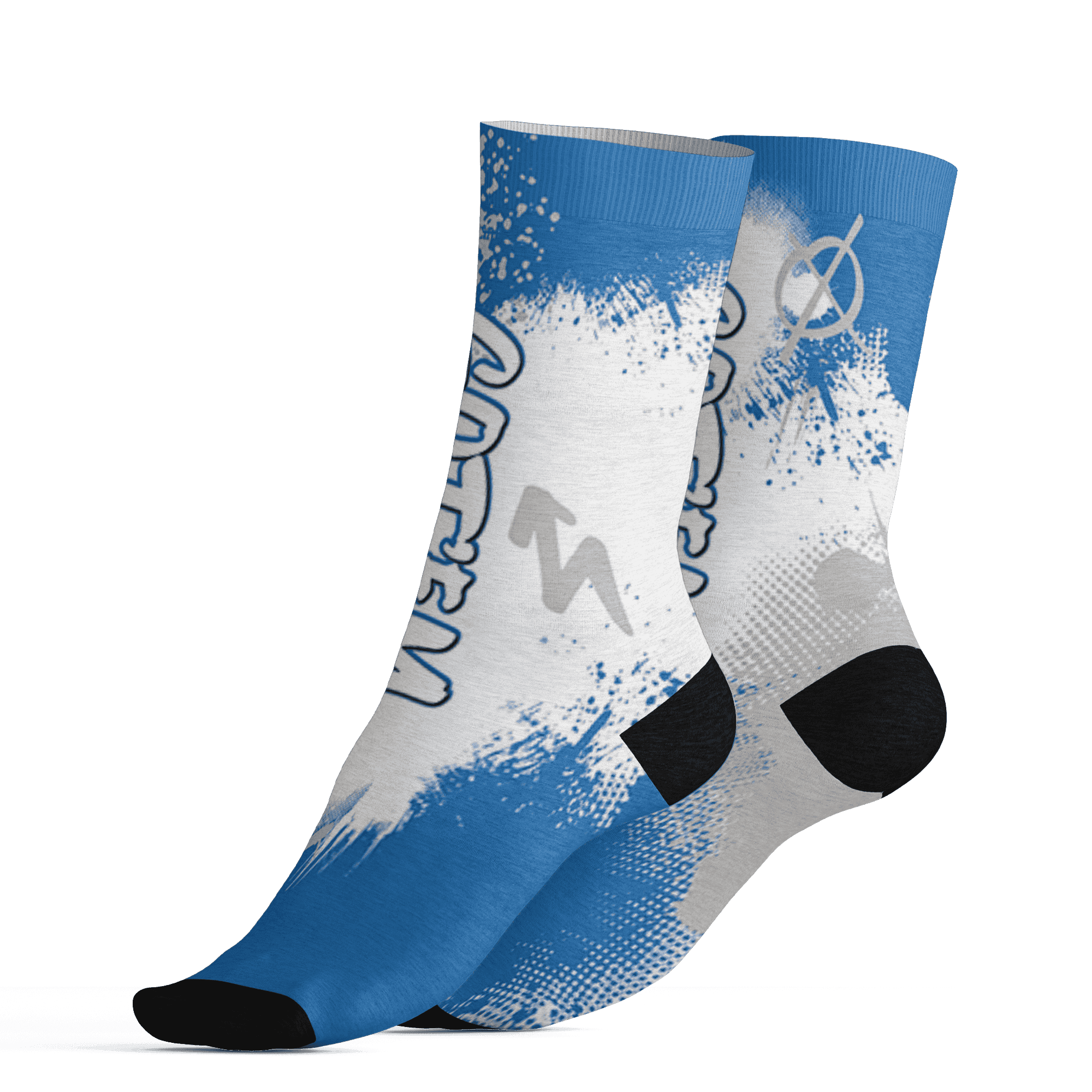 Industrial Blue 4s Socks Match BER GOTEM 3D All-Over Print - NastyJamz