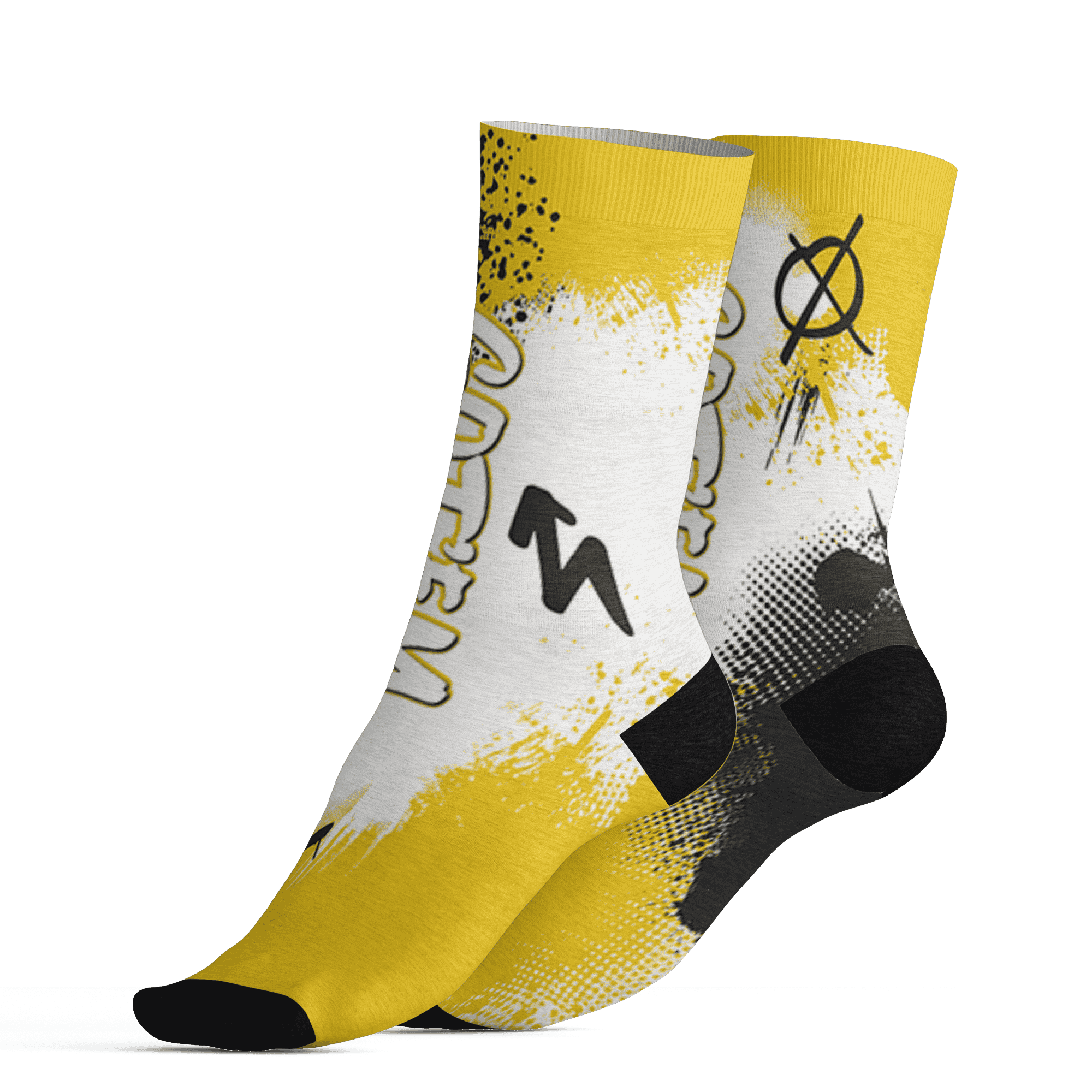 Vivid Sulfur 4s Socks Match BER GOTEM 3D All-Over Print - NastyJamz
