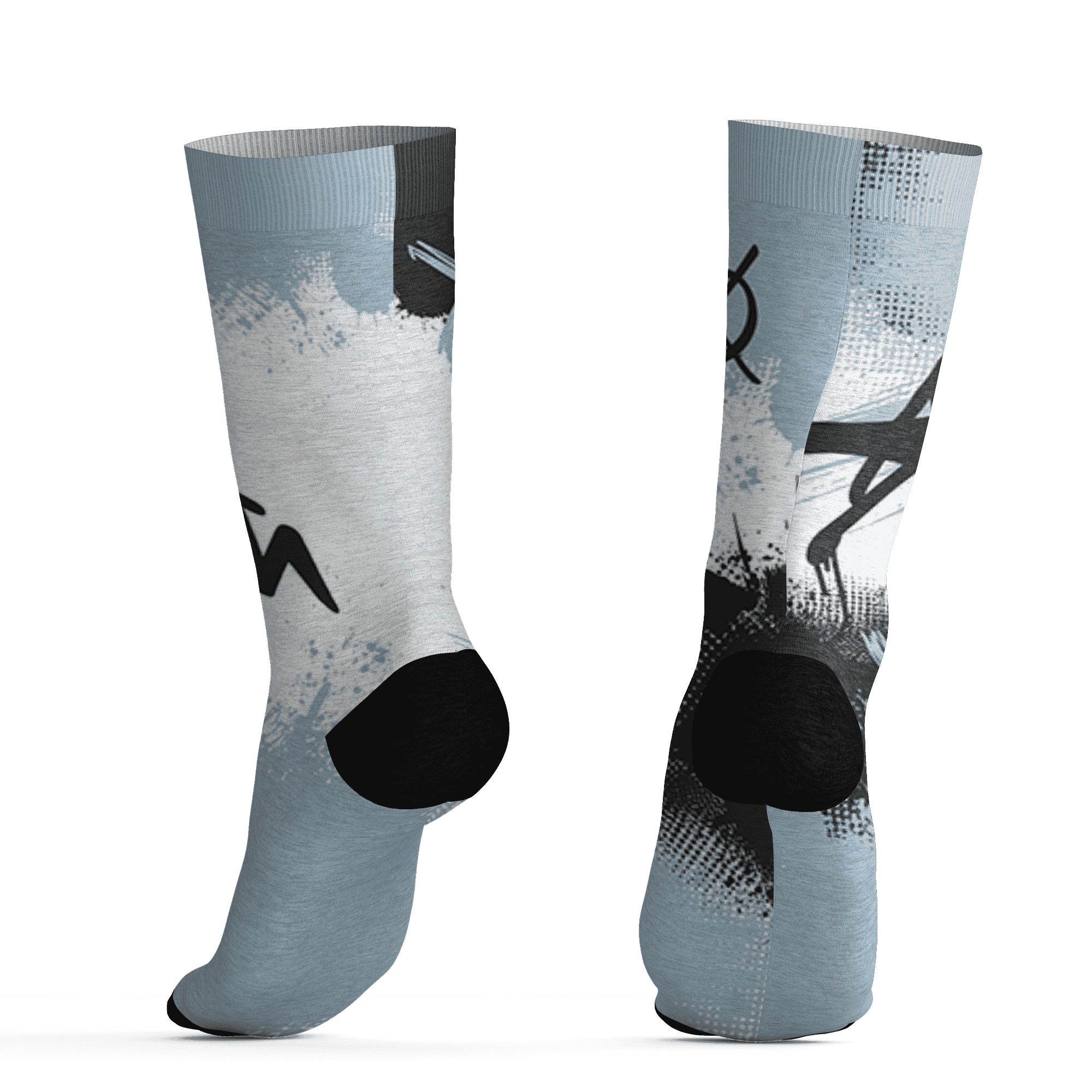 Blue Grey 13s Socks Match BER GOTEM 3D All-Over Print - NastyJamz