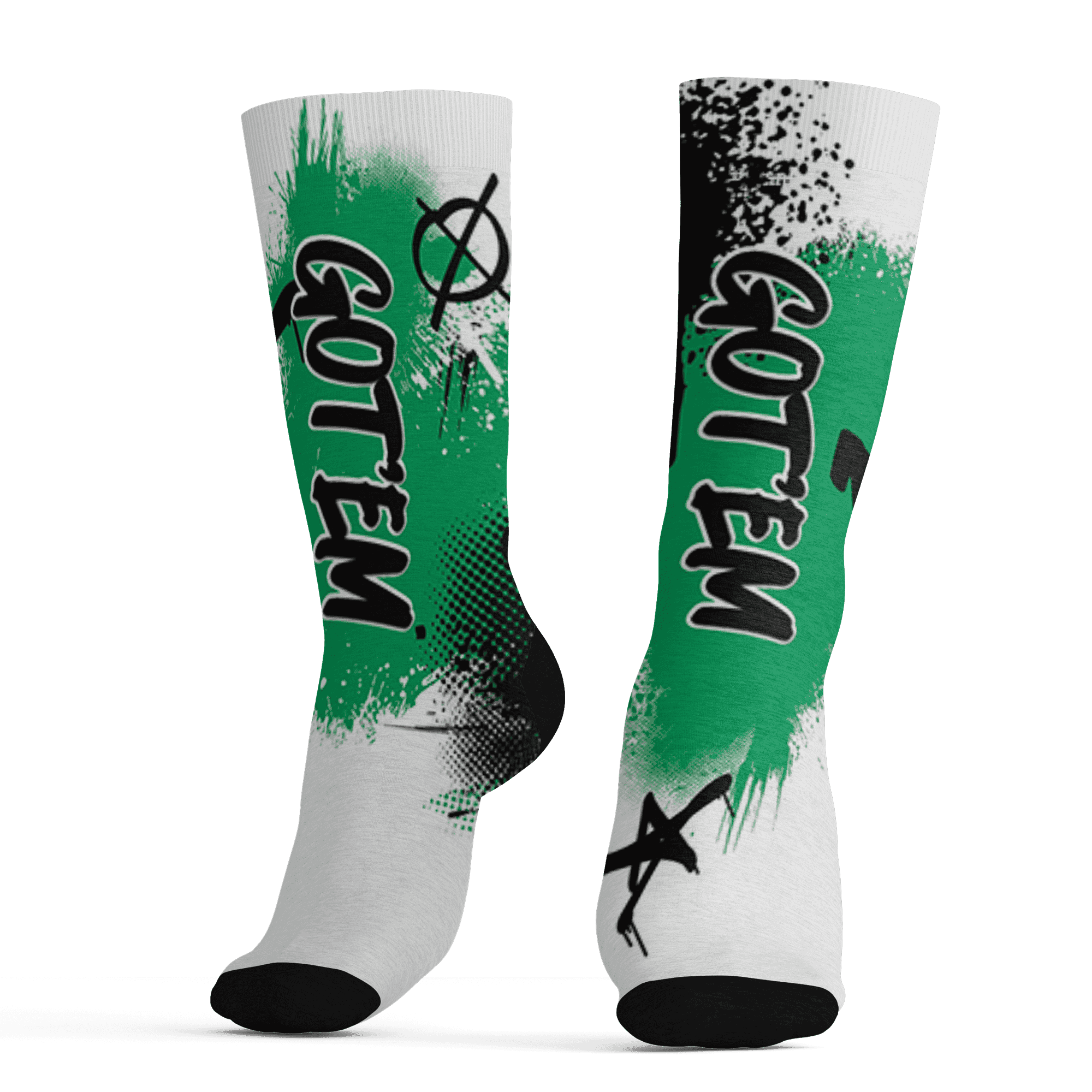 Lucky Green 5s Socks Match BER GOTEM 3D All-Over Print - NastyJamz