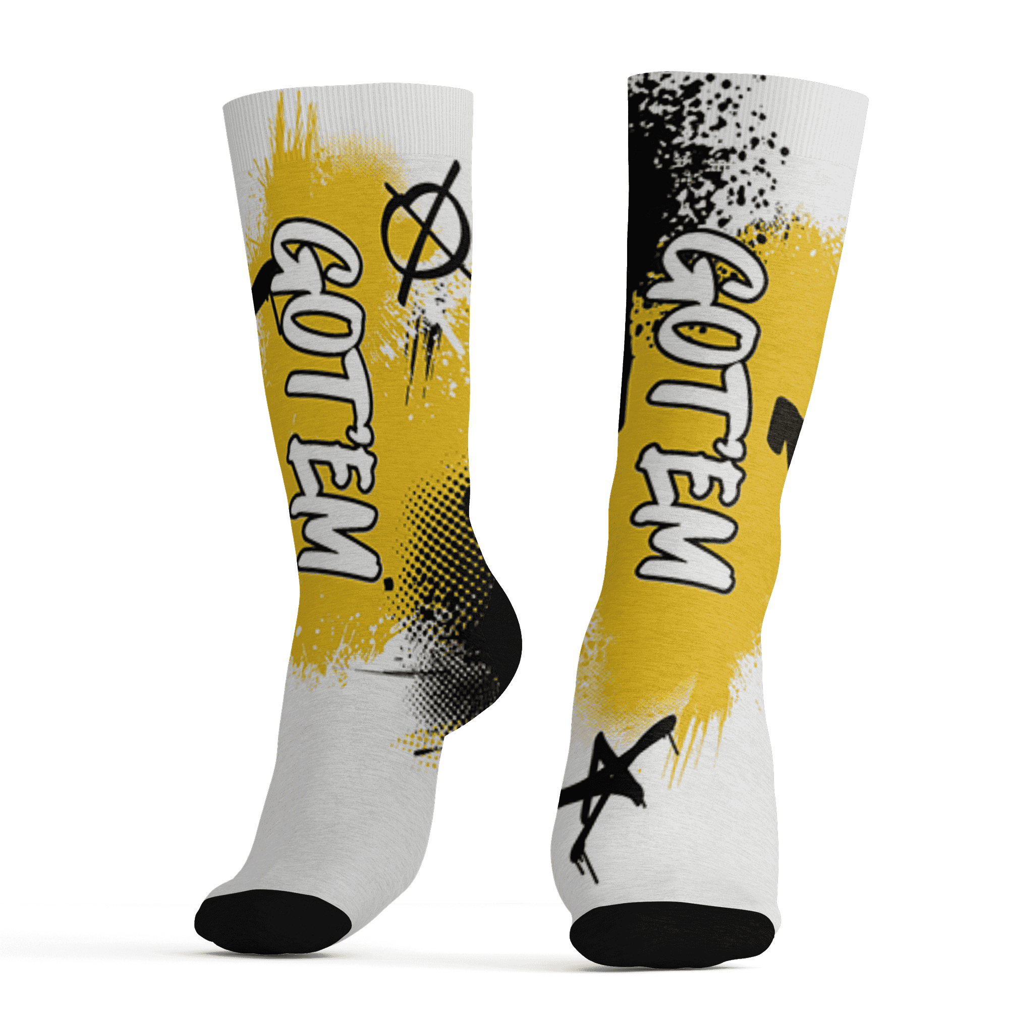 Yellow Ochre 6s Socks Match BER GOTEM 3D All-Over Print - NastyJamz