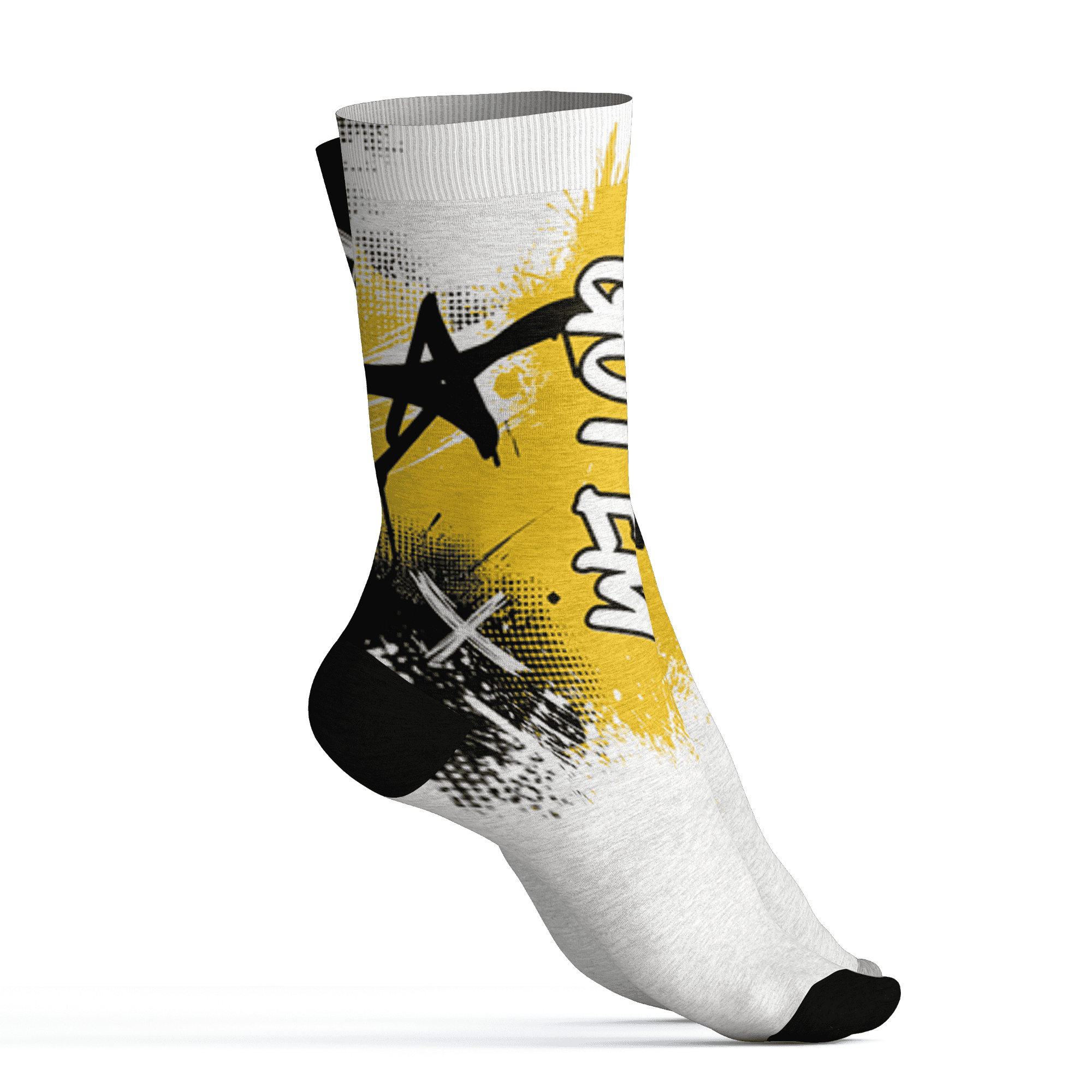 Yellow Ochre 6s Socks Match BER GOTEM 3D All-Over Print - NastyJamz