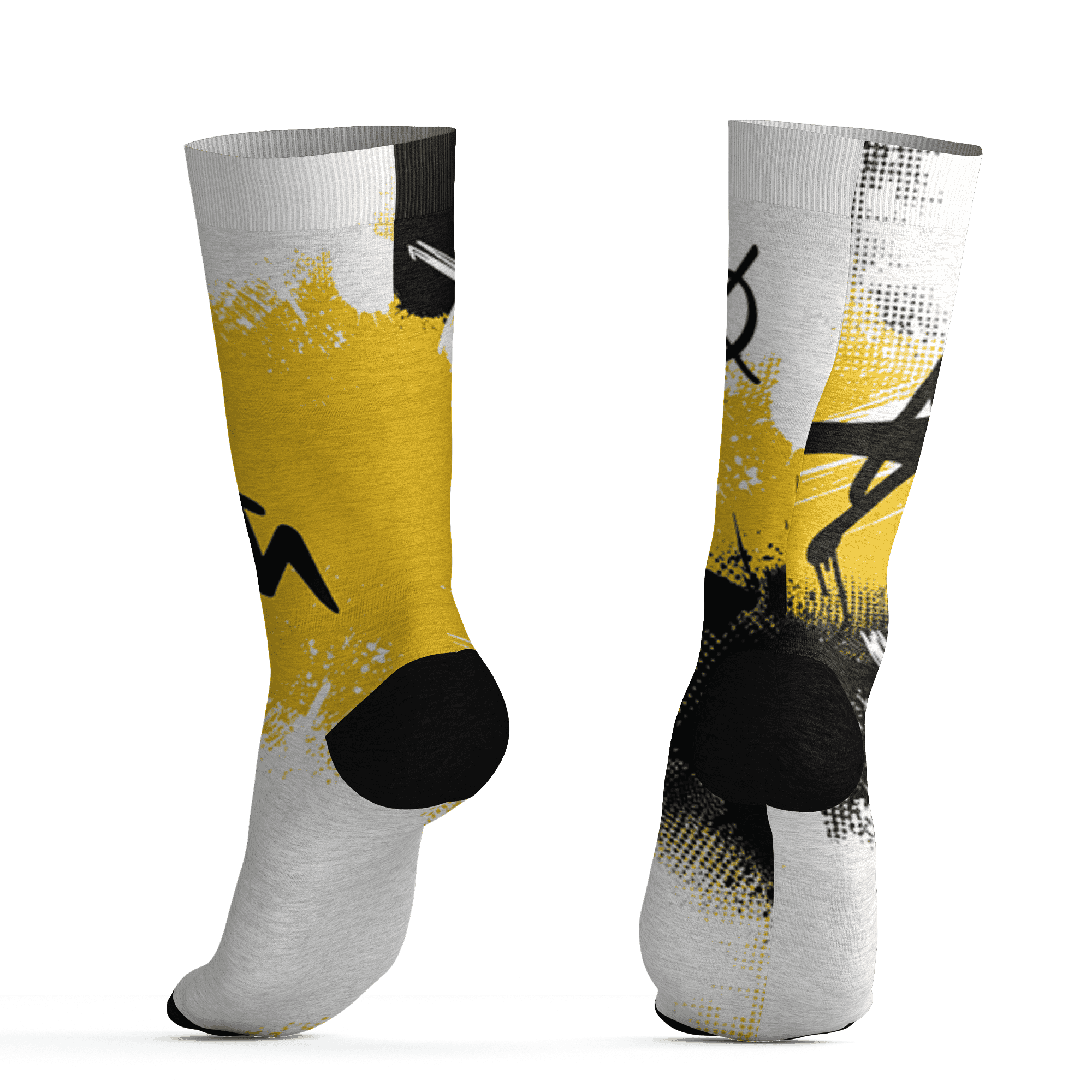 Yellow Ochre 6s Socks Match BER GOTEM 3D All-Over Print - NastyJamz