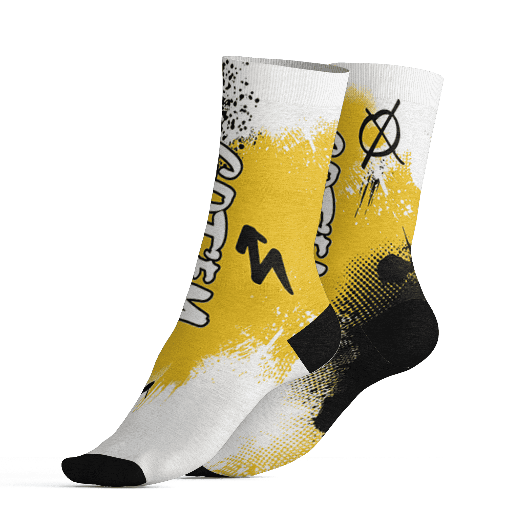 Yellow Ochre 6s Socks Match BER GOTEM 3D All-Over Print - NastyJamz