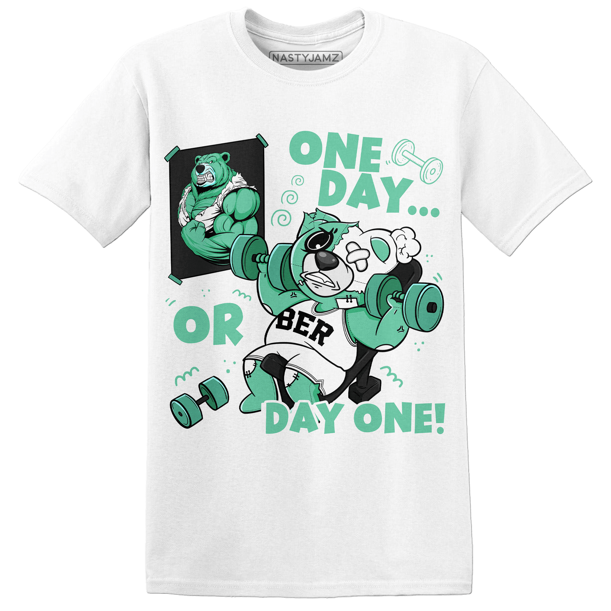 High OG Green Glow 1s T Shirt Match BER Gymmer - NastyJamz