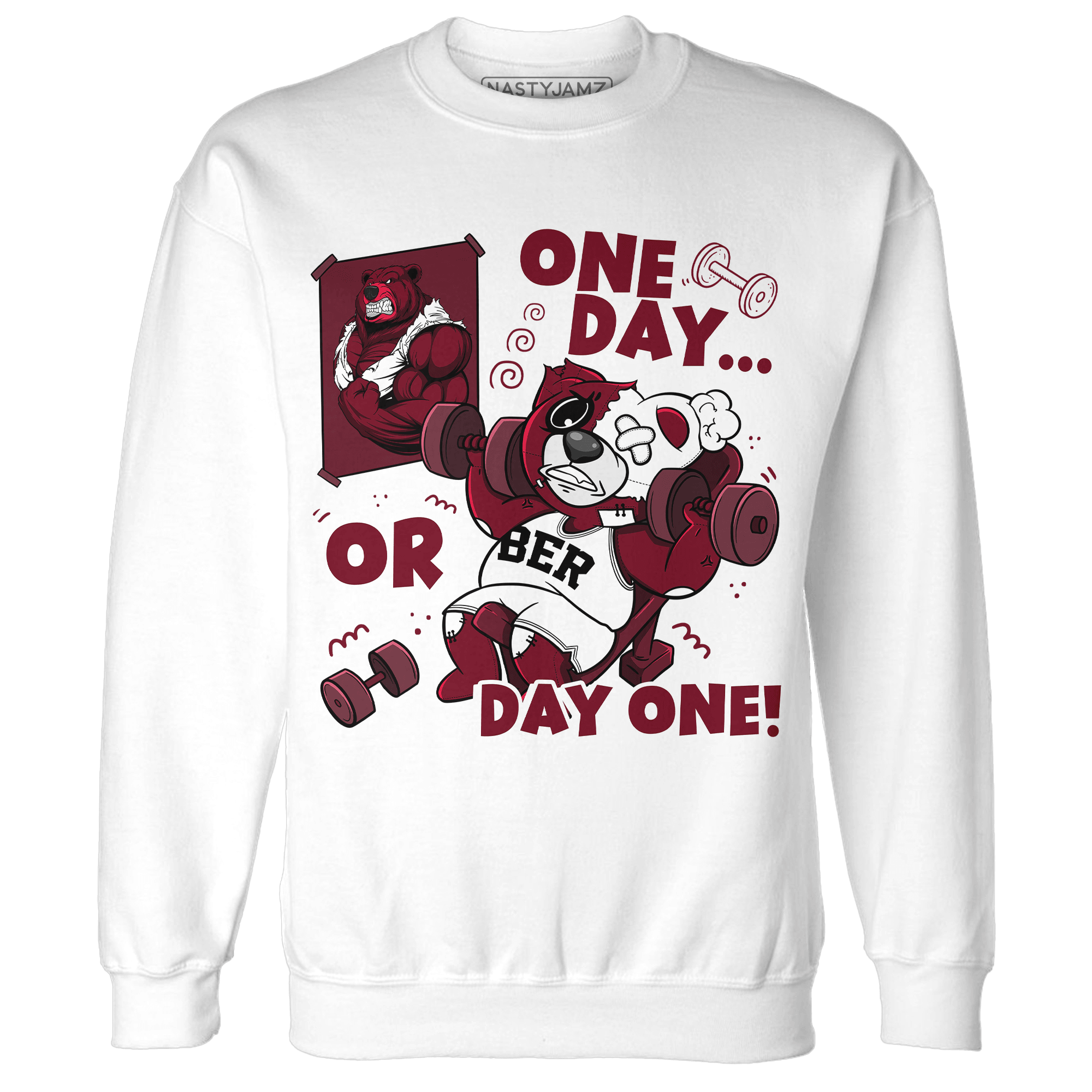 High White Team Red 1s Sweatshirt Match BER Gymmer - NastyJamz