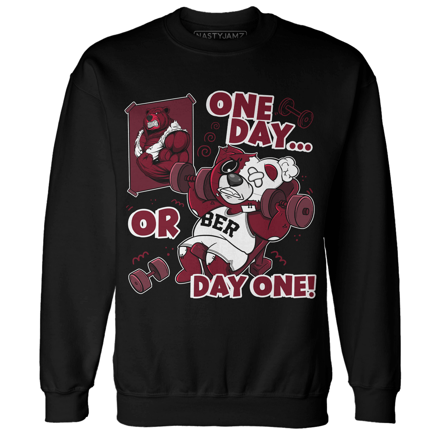 High White Team Red 1s Sweatshirt Match BER Gymmer - NastyJamz