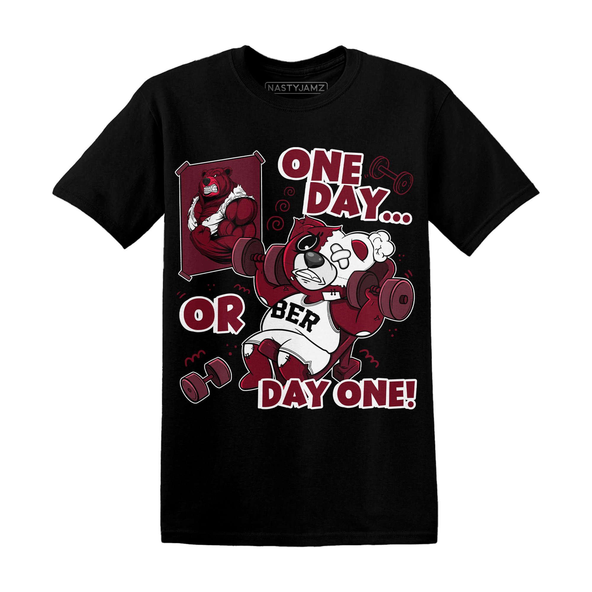 High White Team Red 1s T Shirt Match BER Gymmer - NastyJamz