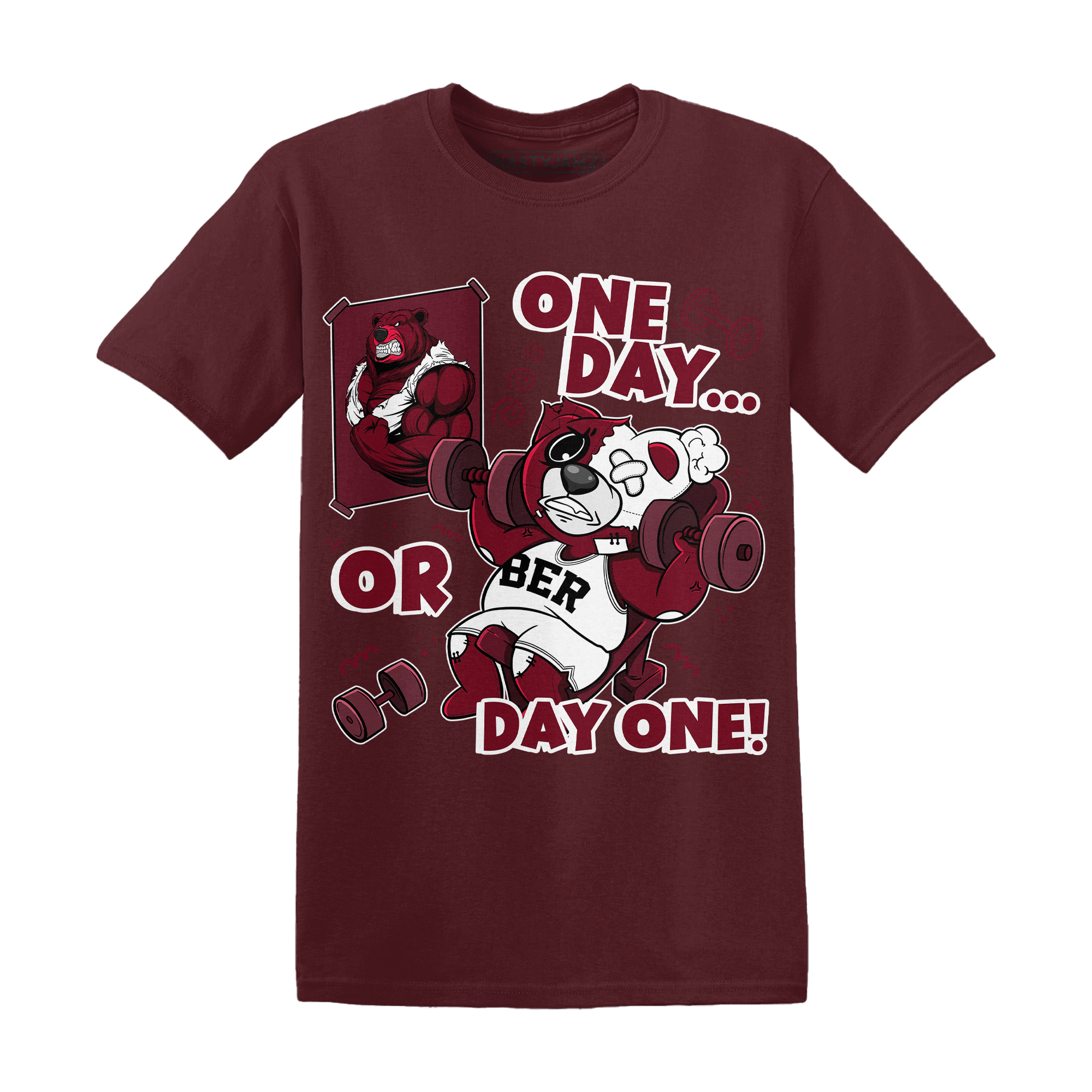 High White Team Red 1s T Shirt Match BER Gymmer - NastyJamz