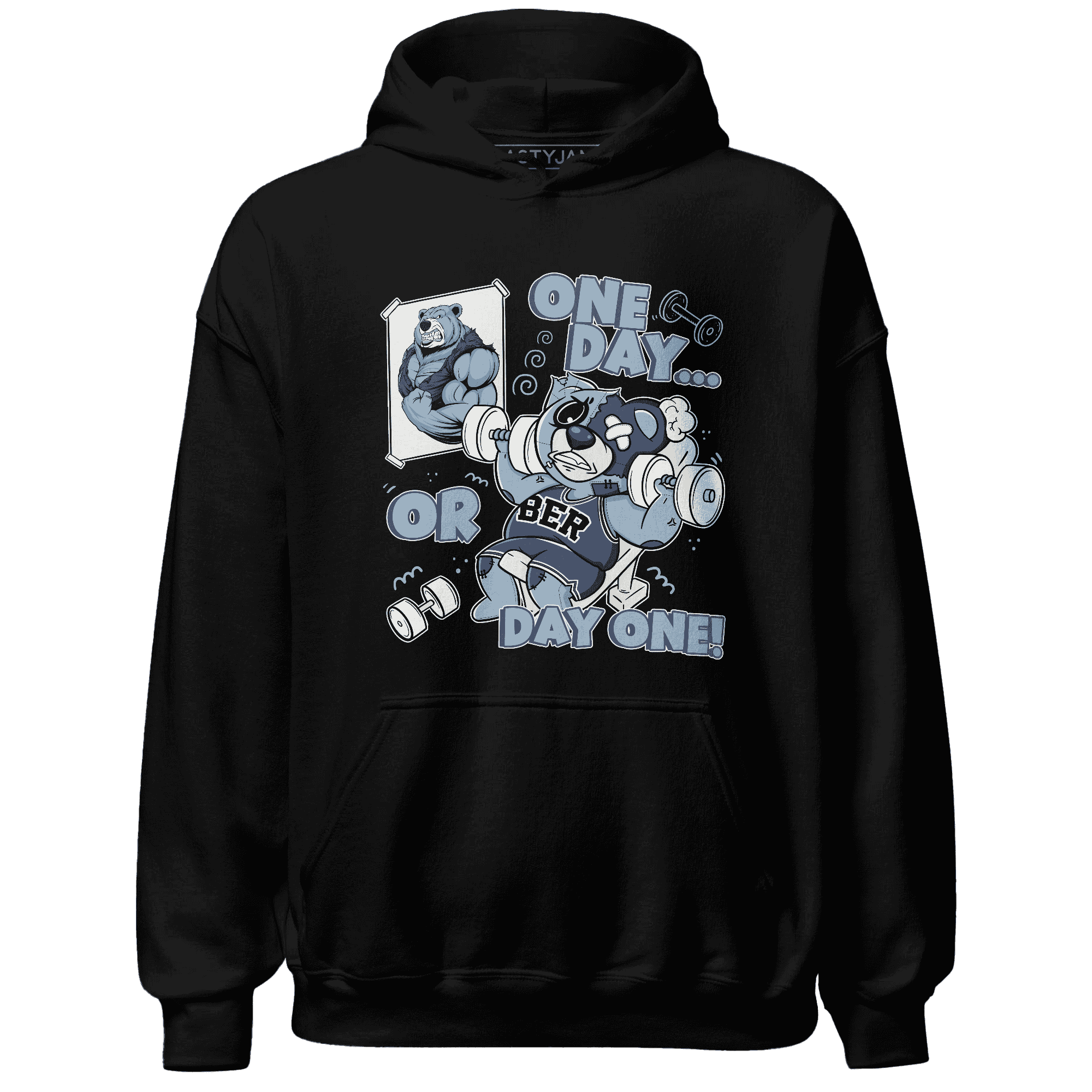 Mid Diffused Blue Grey 1s Hoodie Match BER Gymmer - NastyJamz