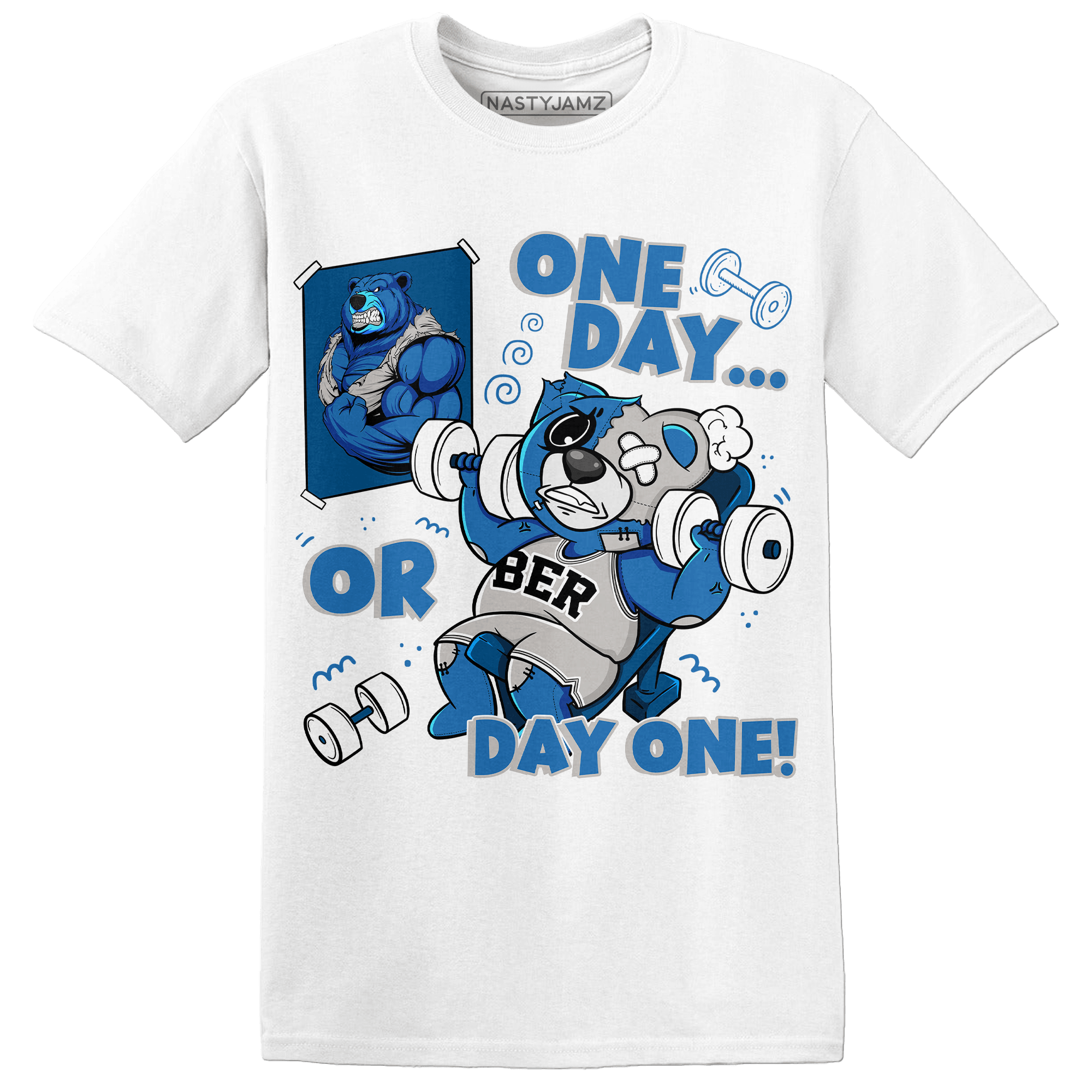 Industrial Blue 4s T Shirt Match BER Gymmer - NastyJamz