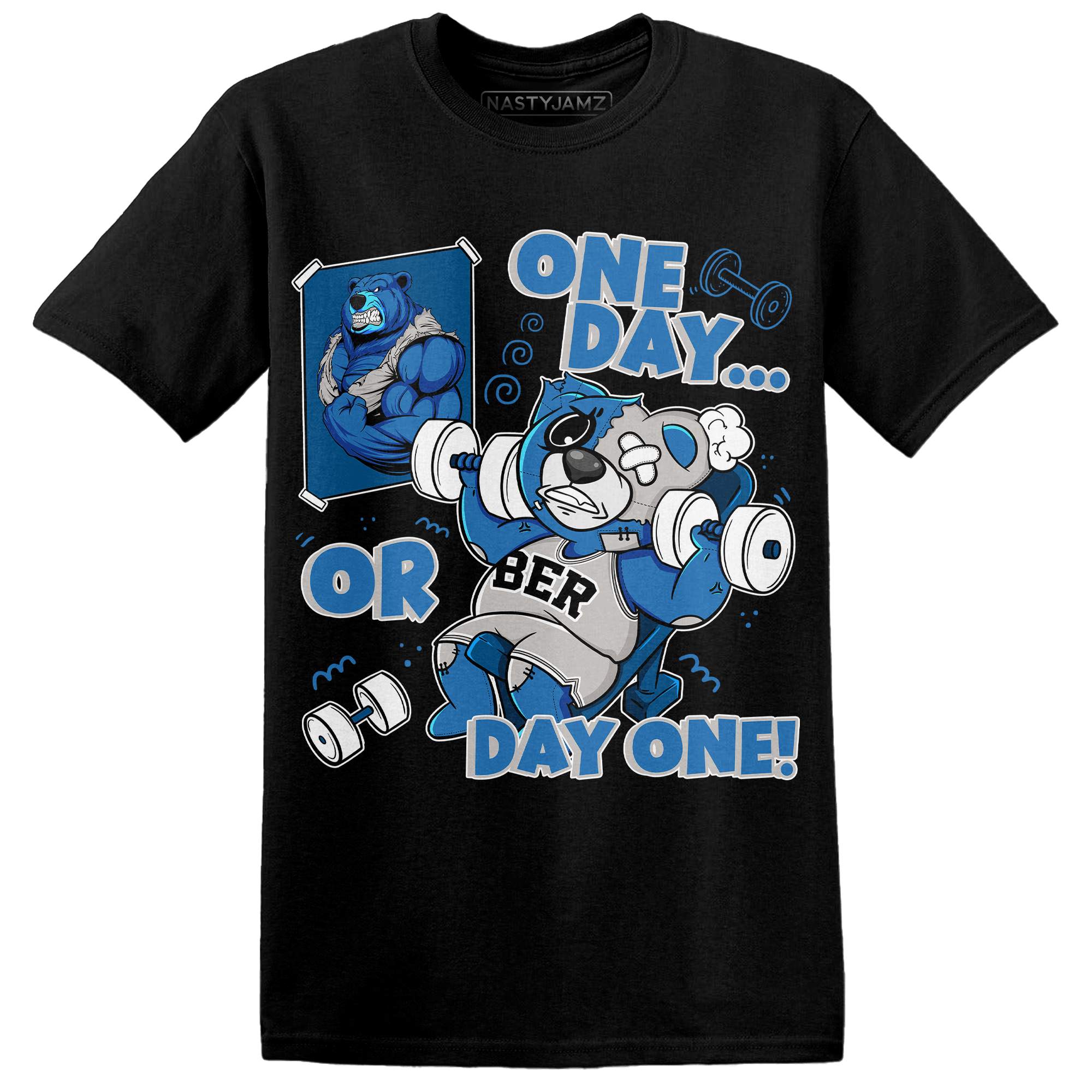 Industrial Blue 4s T Shirt Match BER Gymmer - NastyJamz