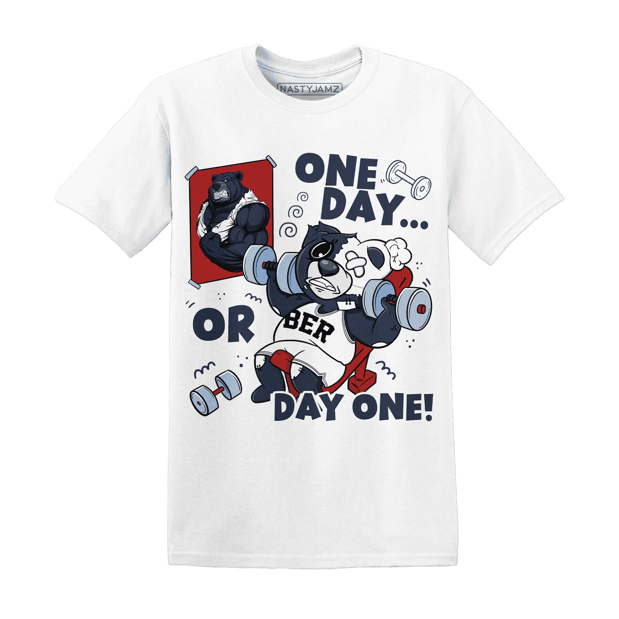 White-Navy-6s-T-Shirt-Match-BER-Gymmer
