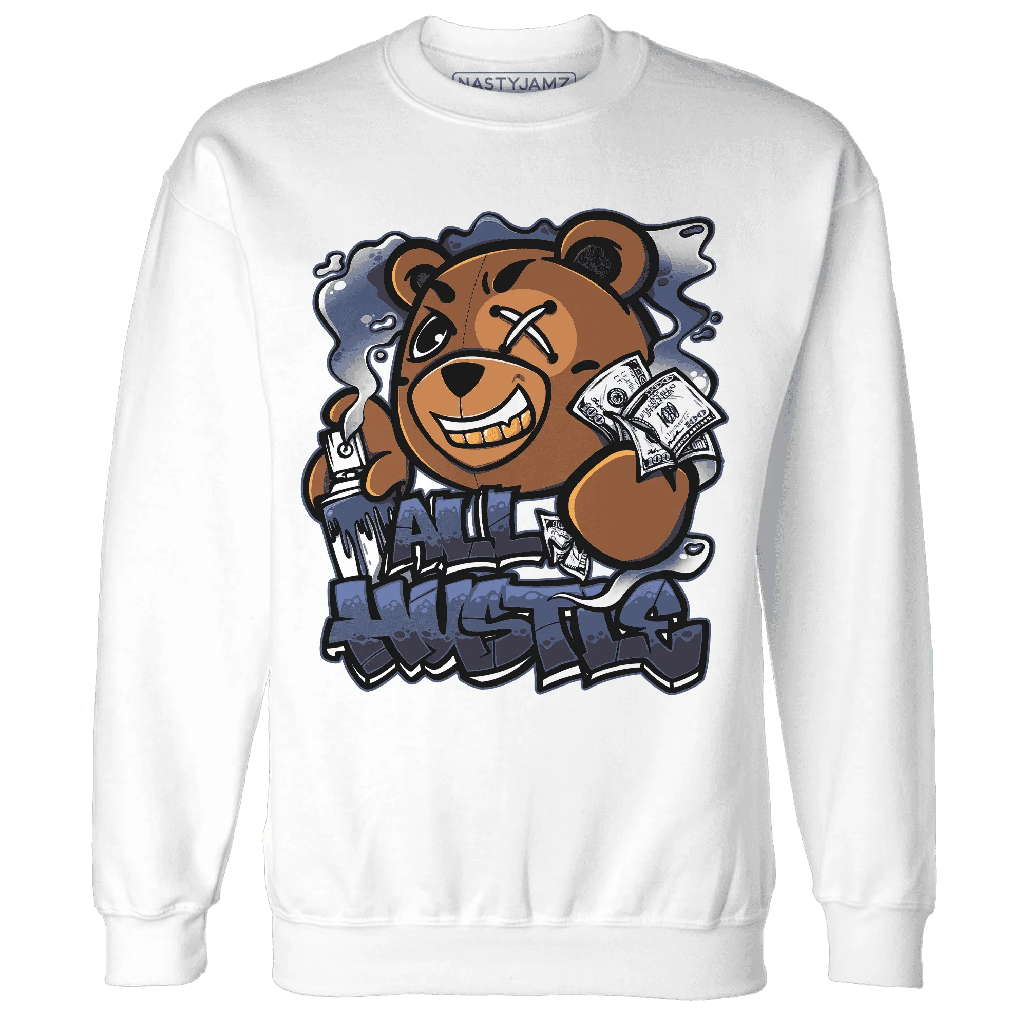 Low-Diffused-Blue-11s-Sweatshirt-Match-BER-Hustle-All-Day