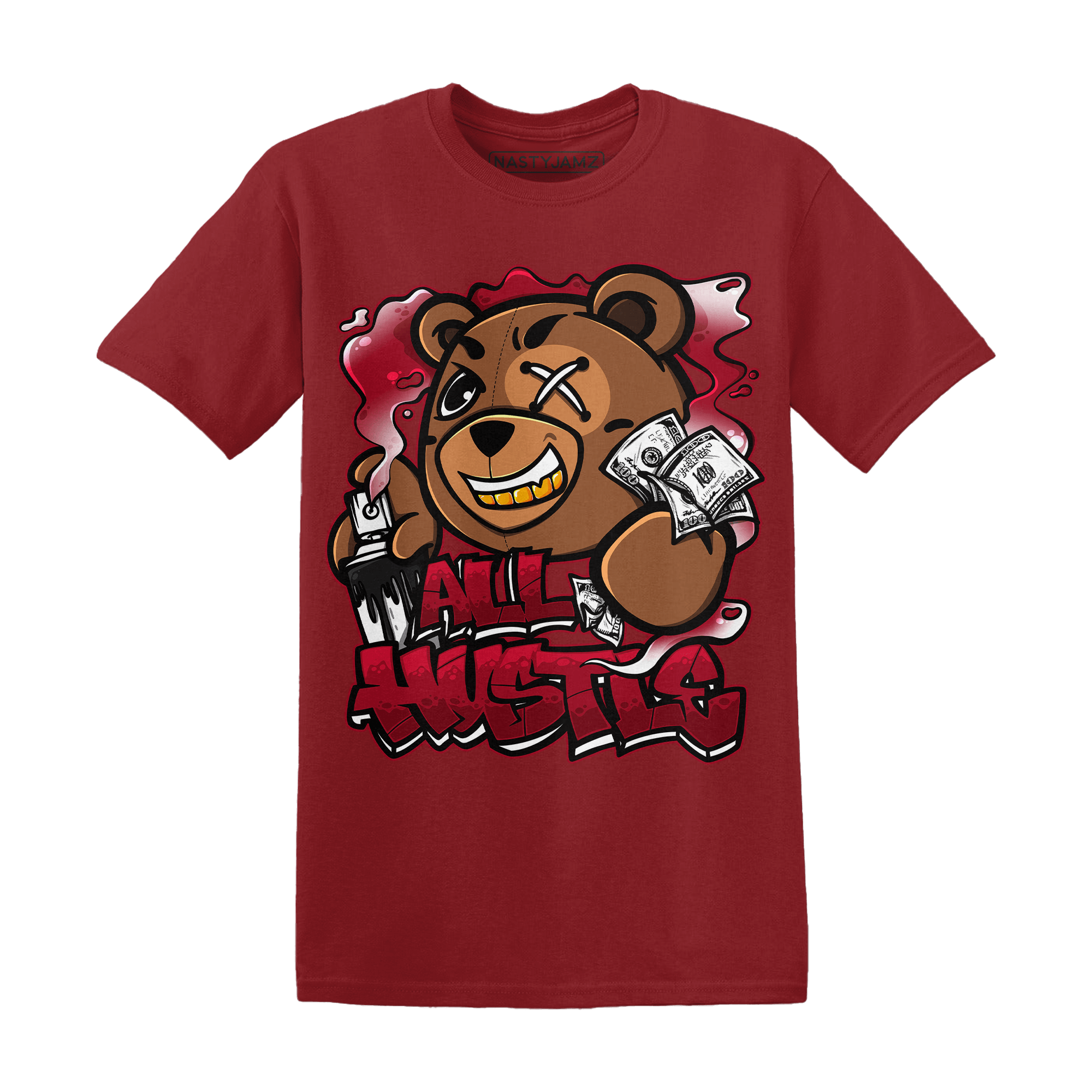 Retro Red Taxi 12s T Shirt Match BER Hustle All Day - NastyJamz