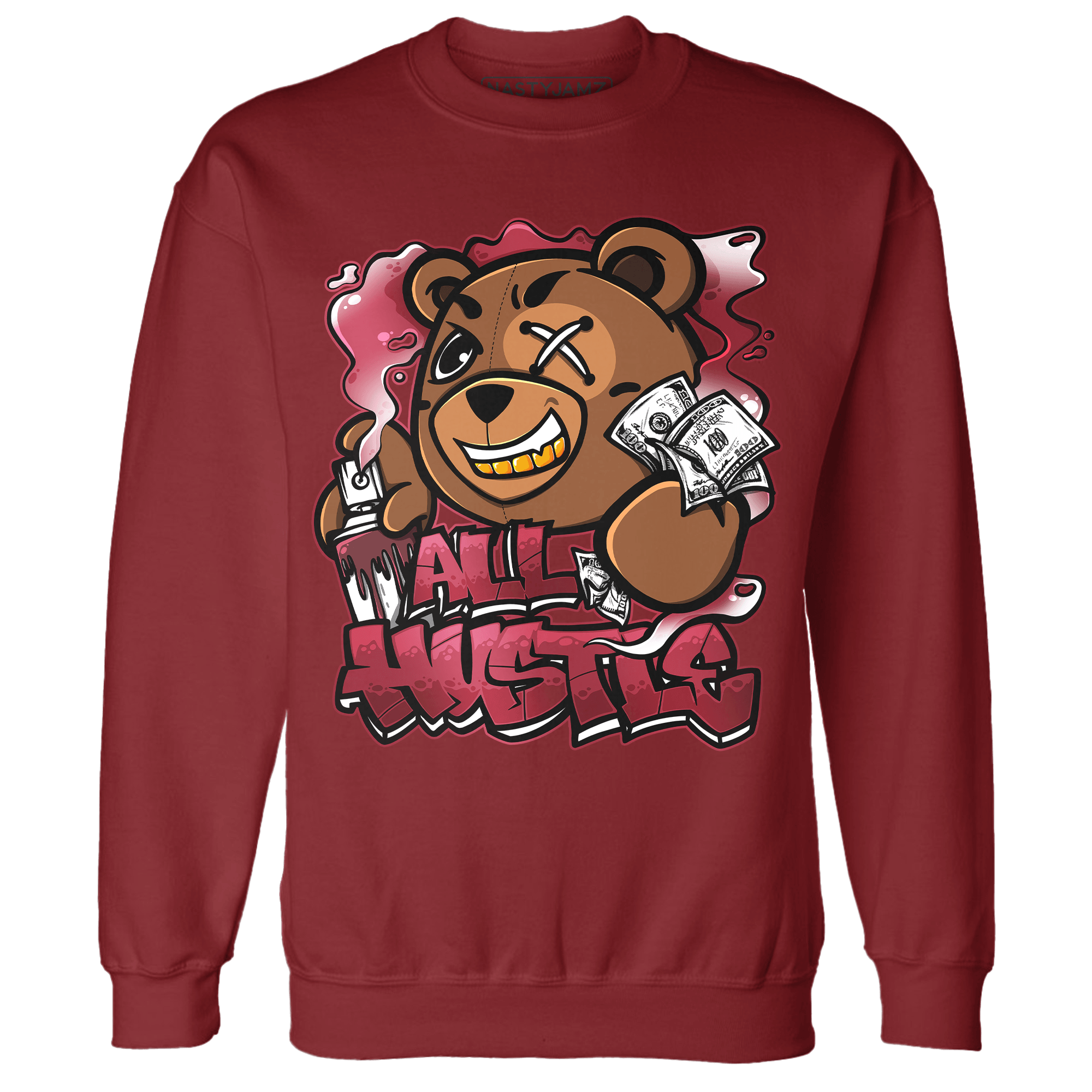 High 85 Metallic Burgundy 1s Sweatshirt Match BER Hustle All Day - NastyJamz