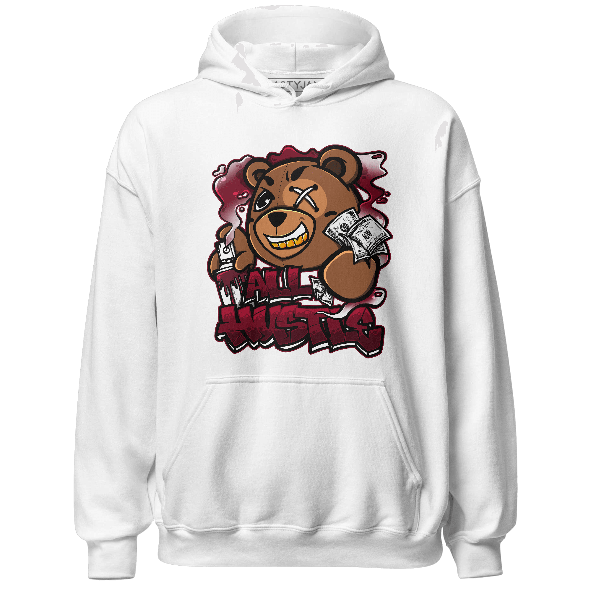 High White Team Red 1s Hoodie Match BER Hustle All Day - NastyJamz