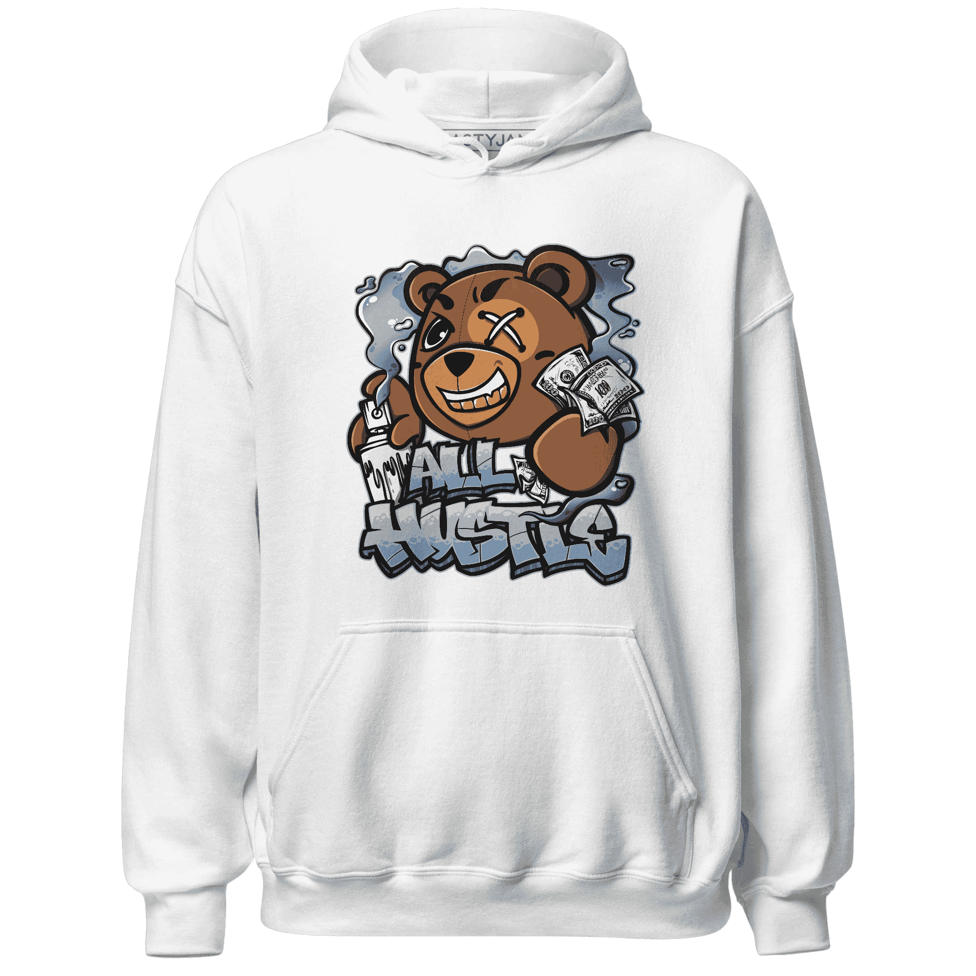 Mid Diffused Blue Grey 1s Hoodie Match BER Hustle All Day - NastyJamz