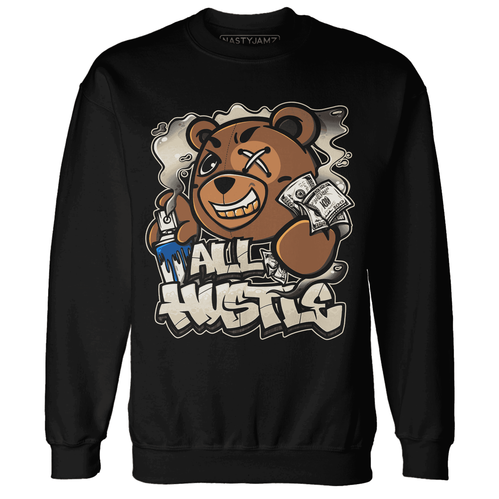 Quaiii 54 3s Sweatshirt Match BER Hustle All Day - NastyJamz