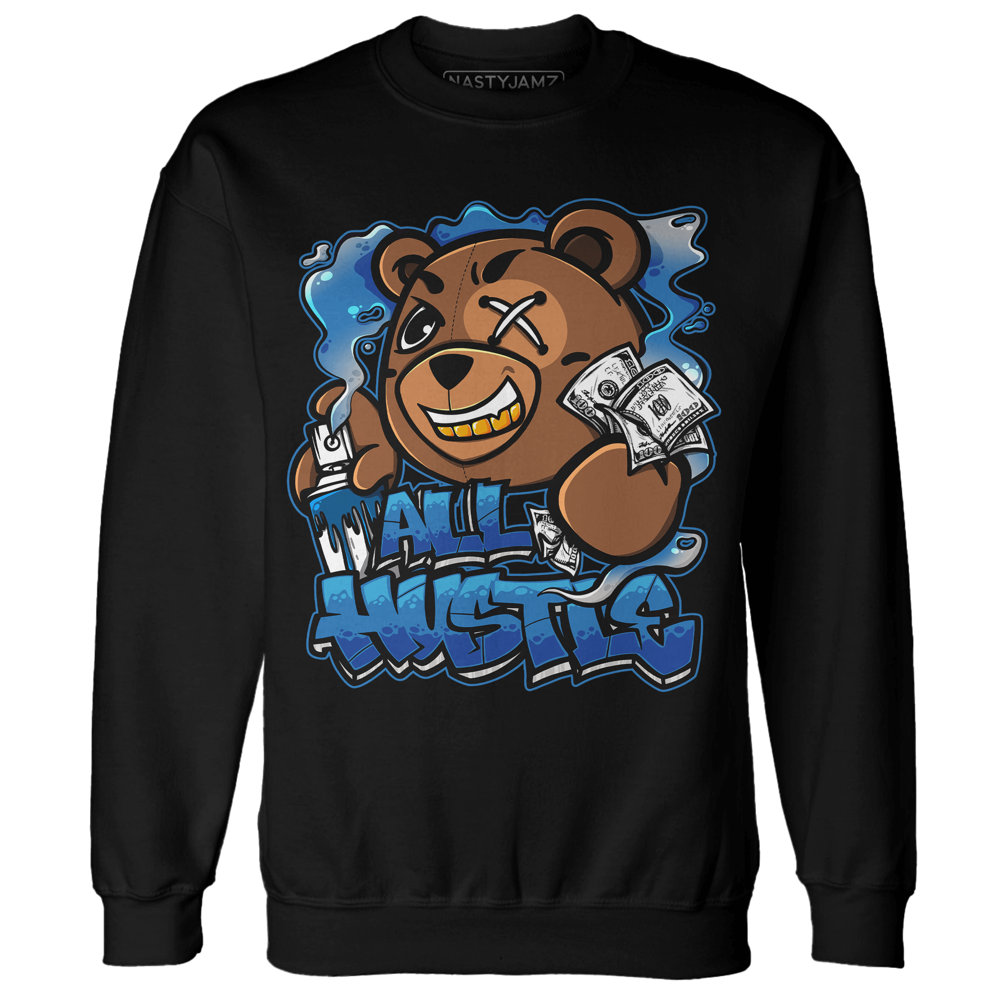 Industrial Blue 4s Sweatshirt Match BER Hustle All Day - NastyJamz