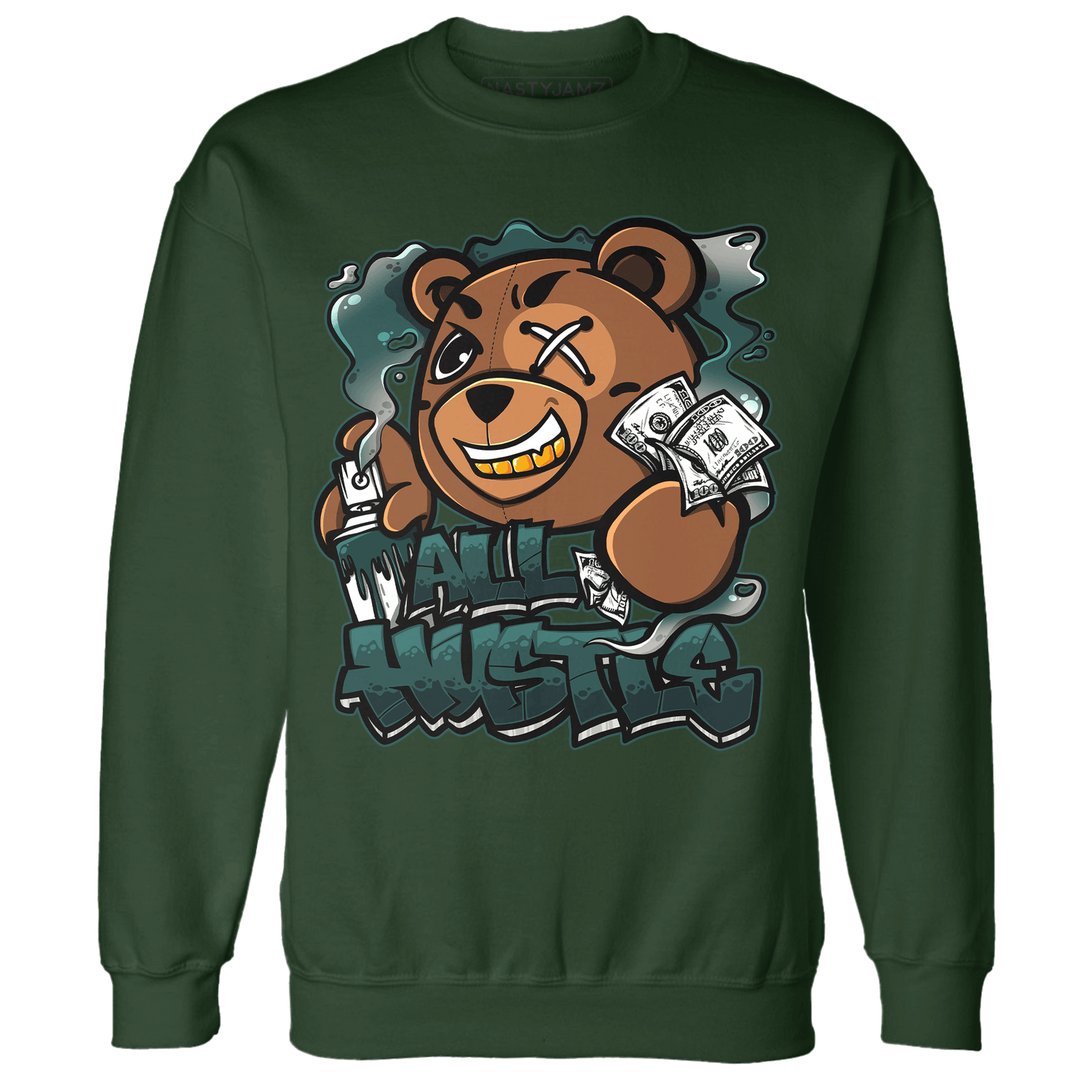 Oxidized Green 4s Sweatshirt Match BER Hustle All Day - NastyJamz