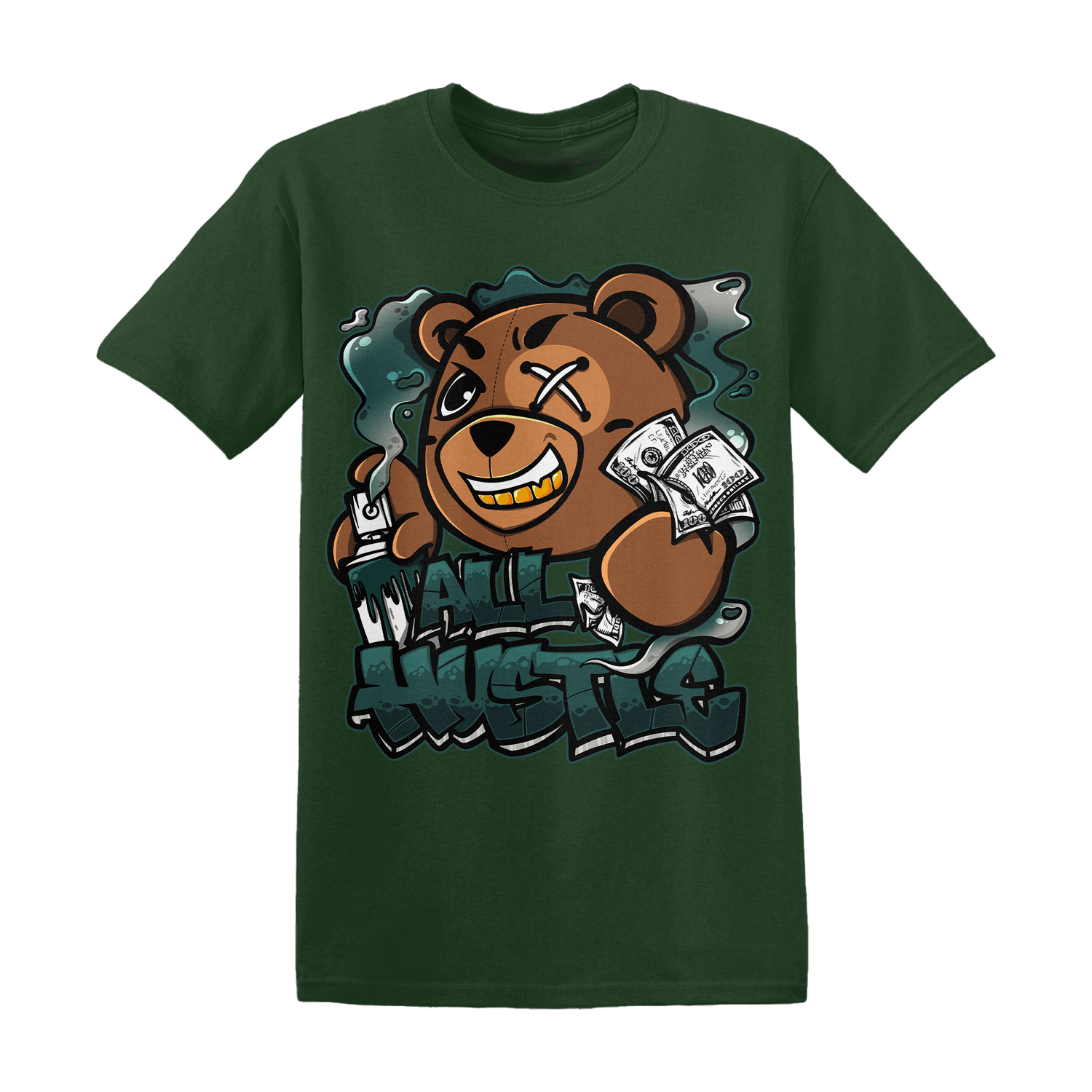 Oxidized Green 4s T Shirt Match BER Hustle All Day - NastyJamz