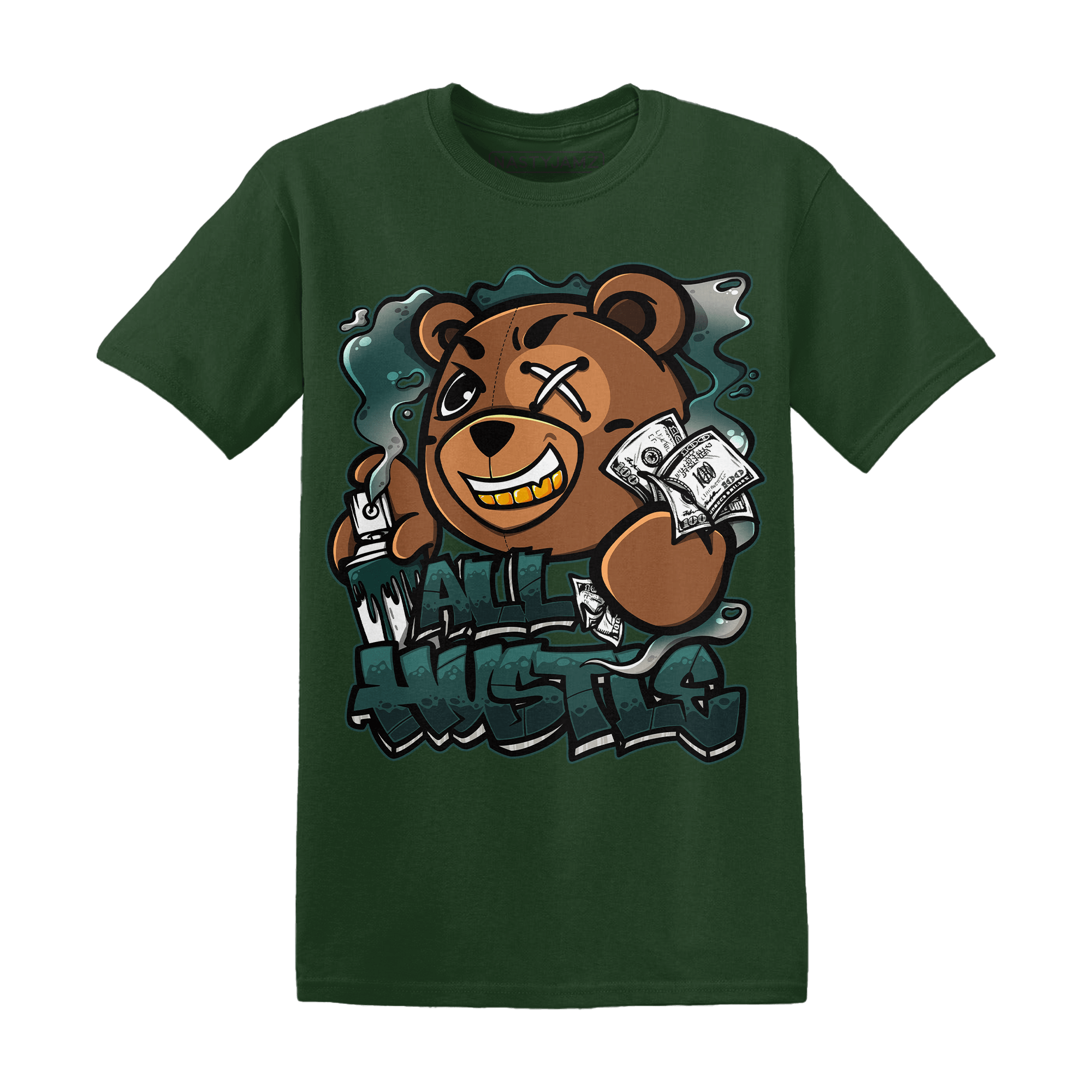 Oxidized Green 4s T Shirt Match BER Hustle All Day - NastyJamz