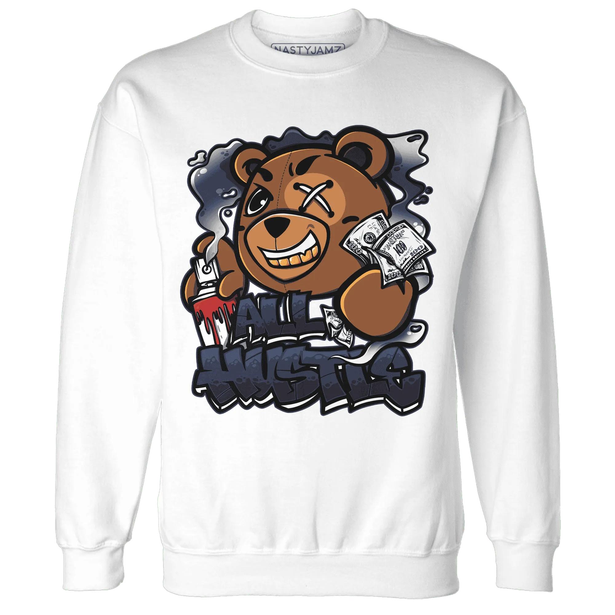 White-Navy-6s-Sweatshirt-Match-BER-Hustle-All-Day