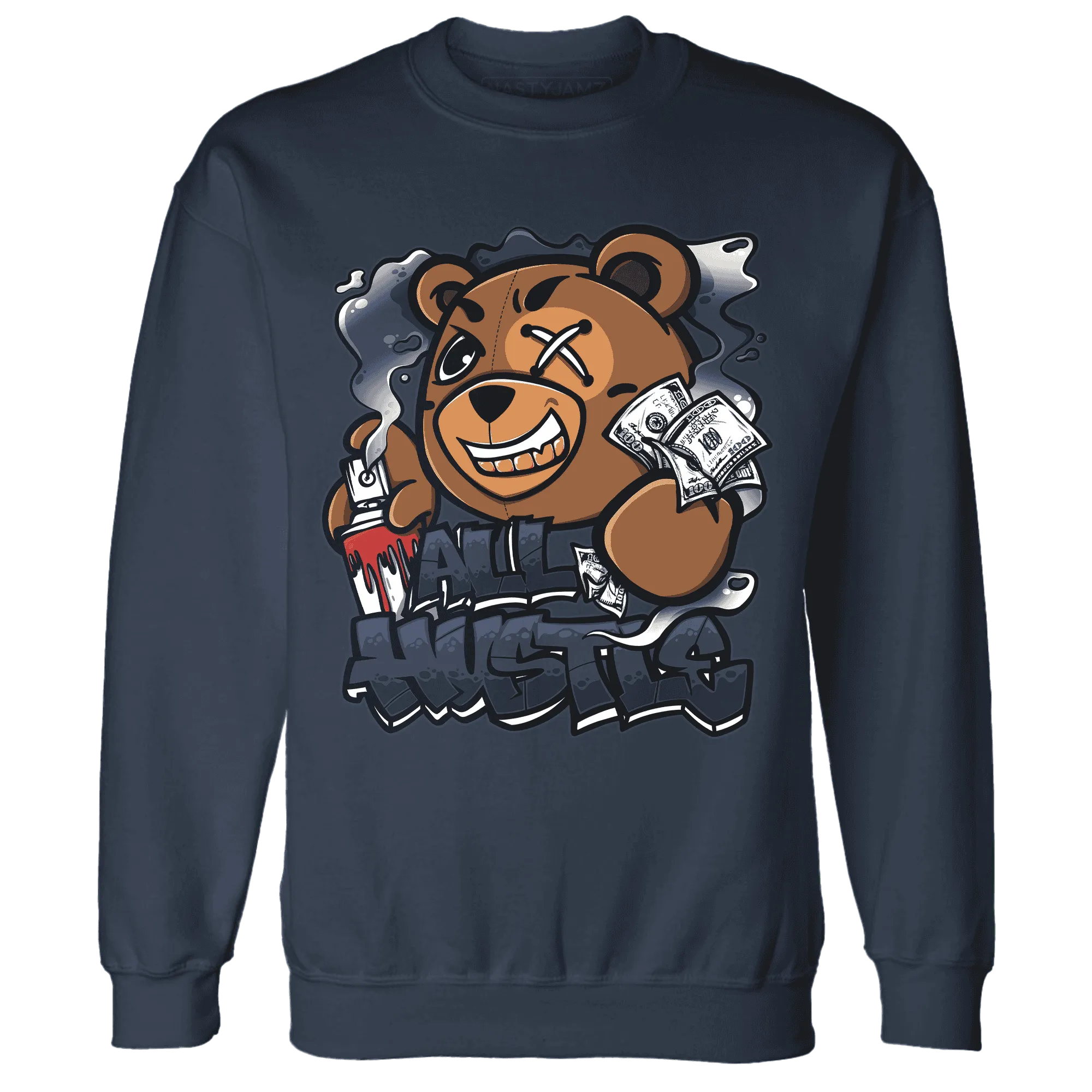 White-Navy-6s-Sweatshirt-Match-BER-Hustle-All-Day