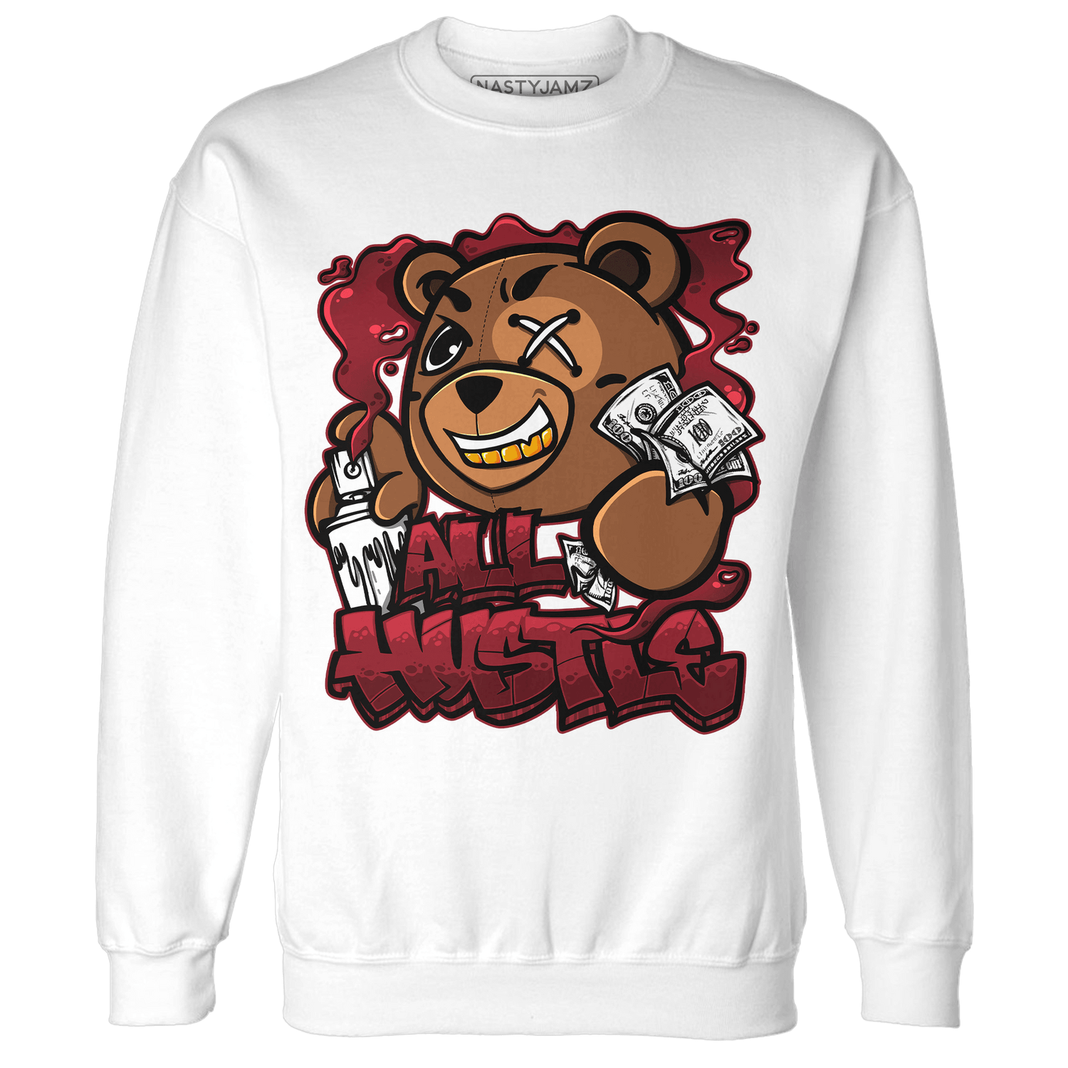 Cherry 12s Sweatshirt Match BER Hustle All Day - NastyJamz