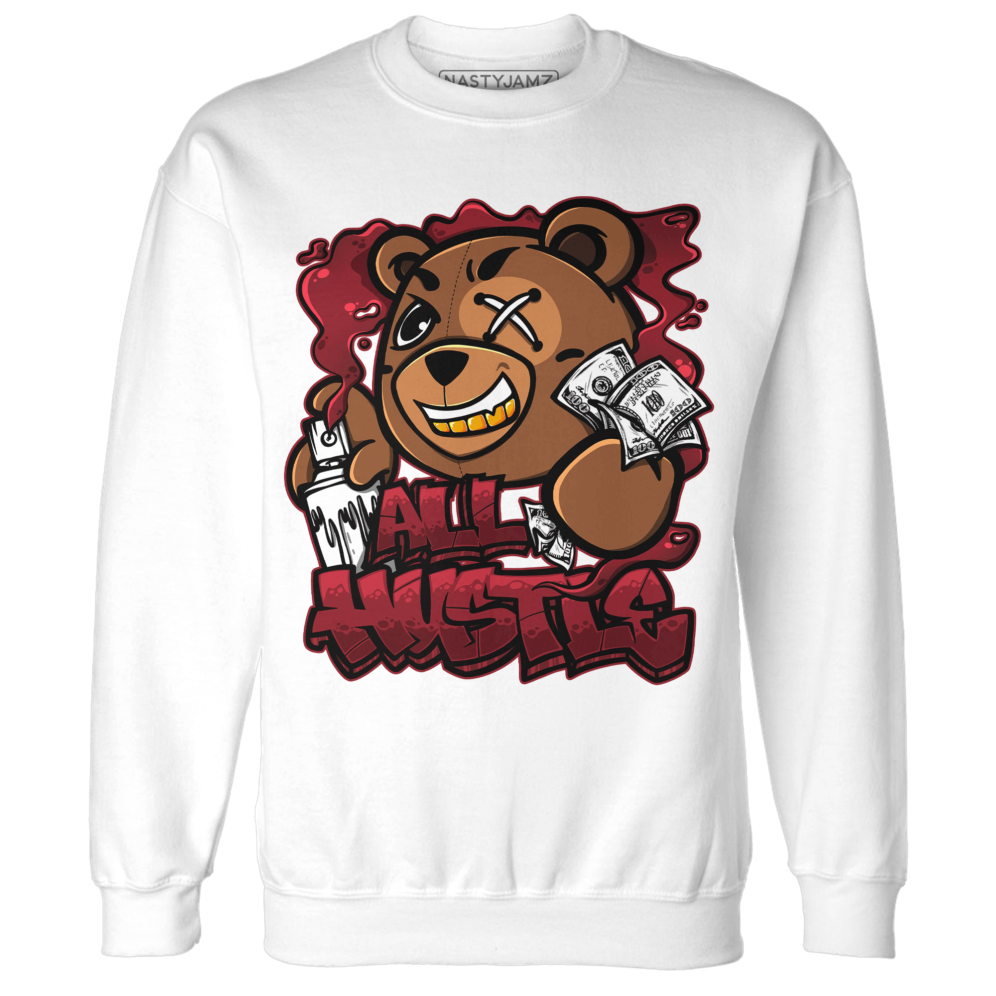 Cherry 12s Sweatshirt Match BER Hustle All Day - NastyJamz