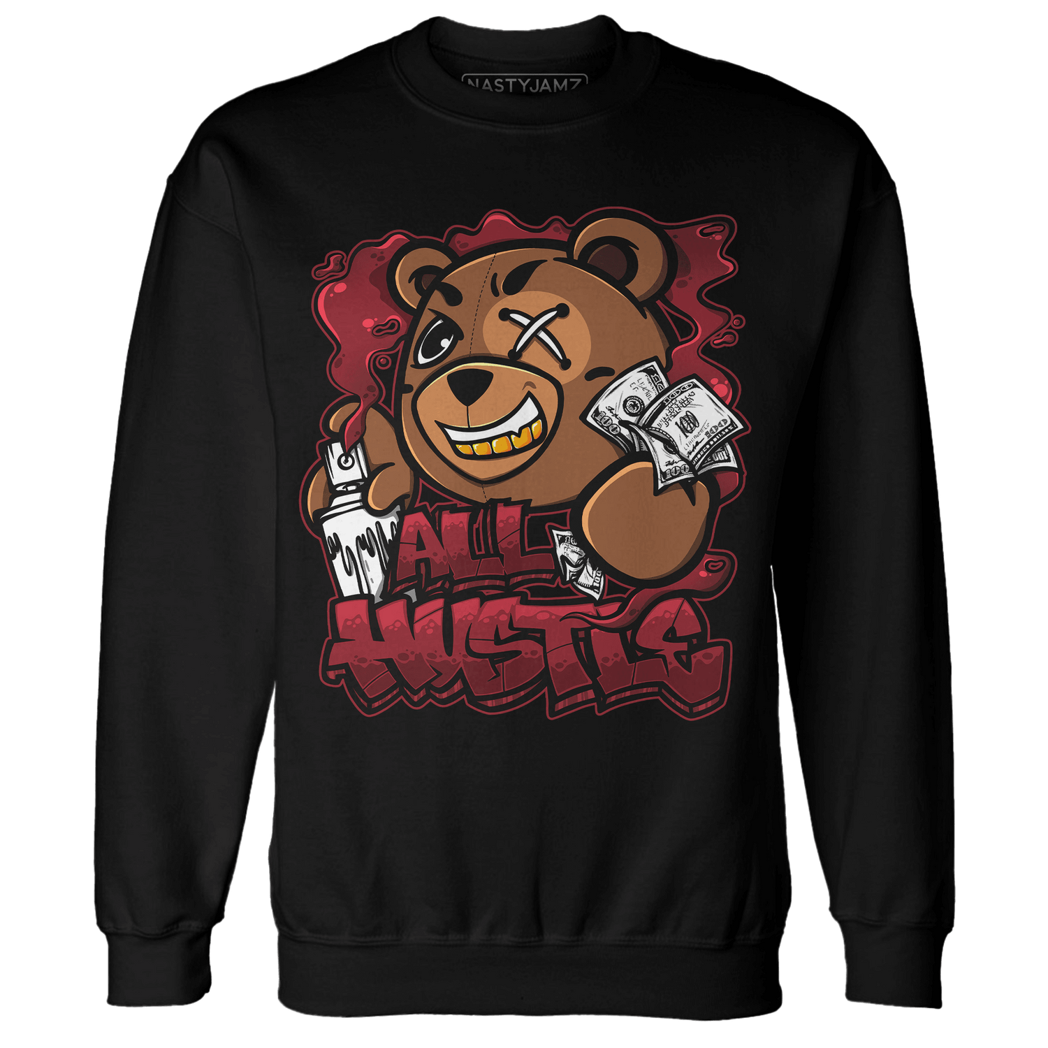 Cherry 12s Sweatshirt Match BER Hustle All Day - NastyJamz