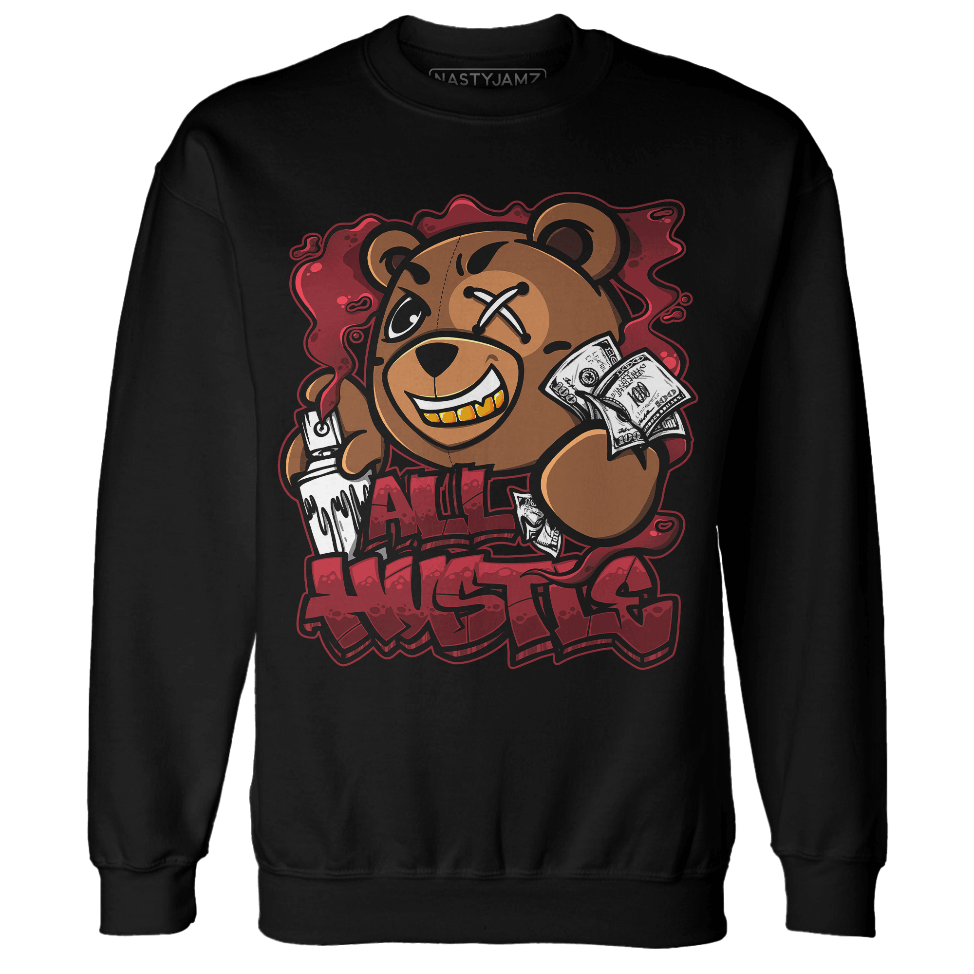 Cherry 12s Sweatshirt Match BER Hustle All Day - NastyJamz