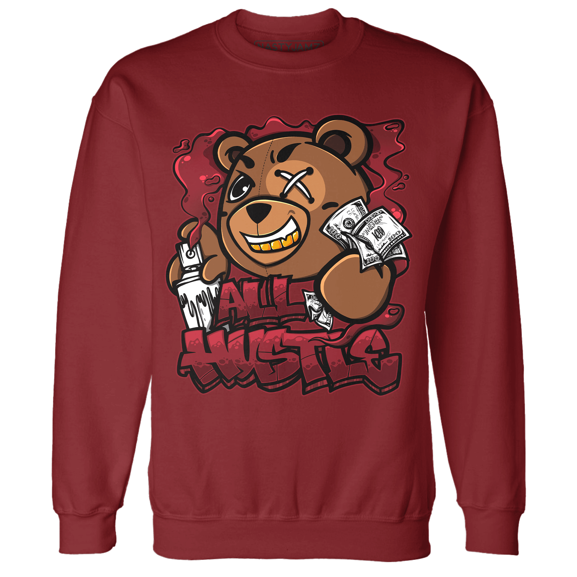 Cherry 12s Sweatshirt Match BER Hustle All Day - NastyJamz