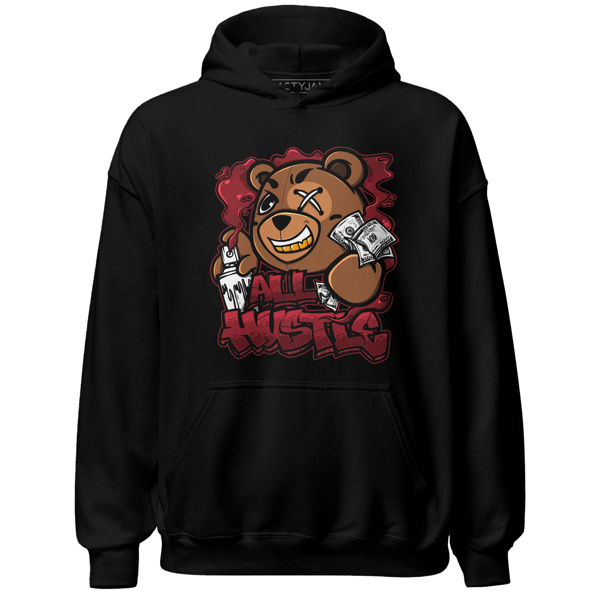 Cherry 12s Hoodie Match BER Hustle All Day - NastyJamz