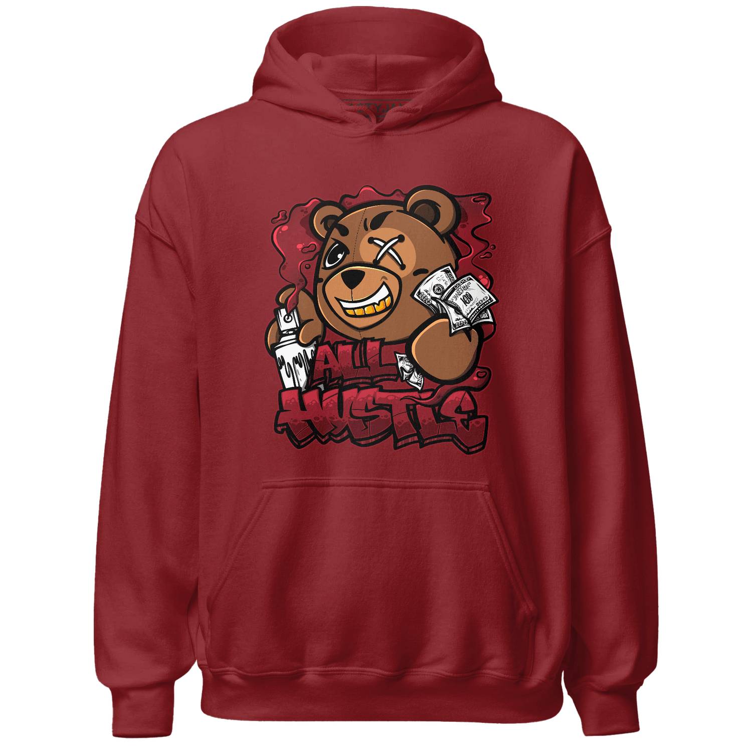 Cherry 12s Hoodie Match BER Hustle All Day - NastyJamz