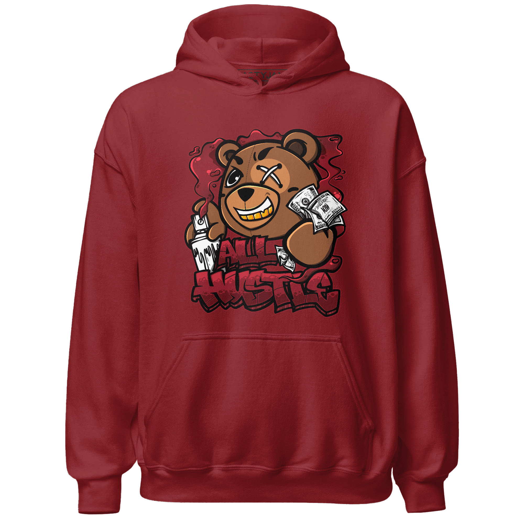 Cherry 12s Hoodie Match BER Hustle All Day - NastyJamz