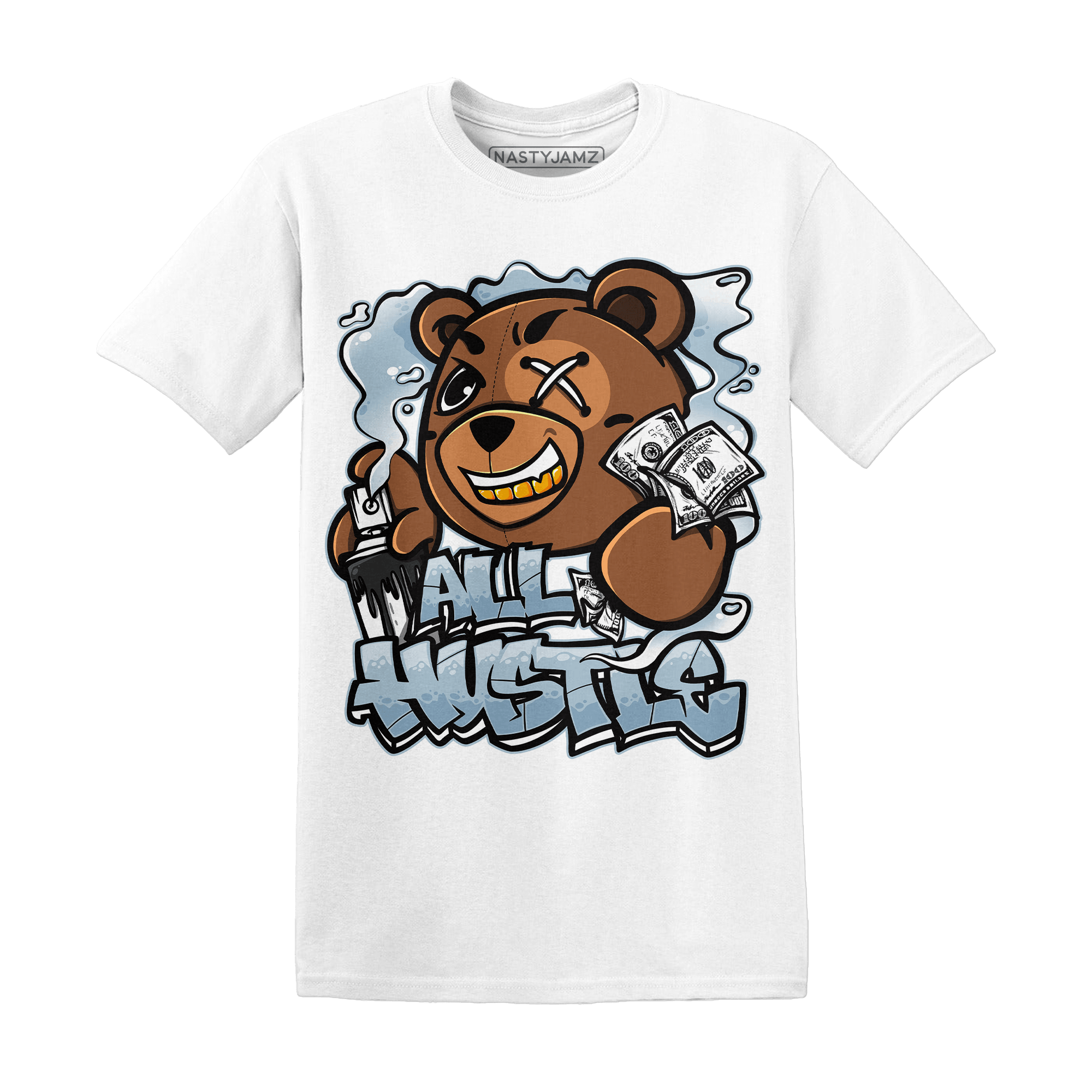 Blue Grey 13s T Shirt Match BER Hustle All Day - NastyJamz