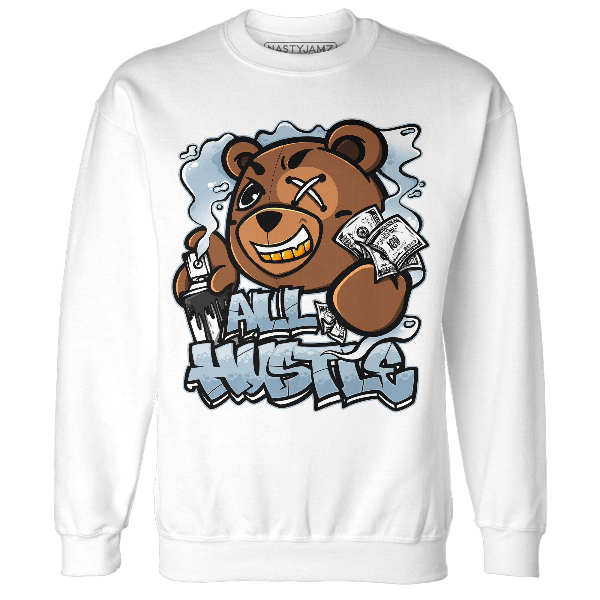 Blue Grey 13s Sweatshirt Match BER Hustle All Day - NastyJamz