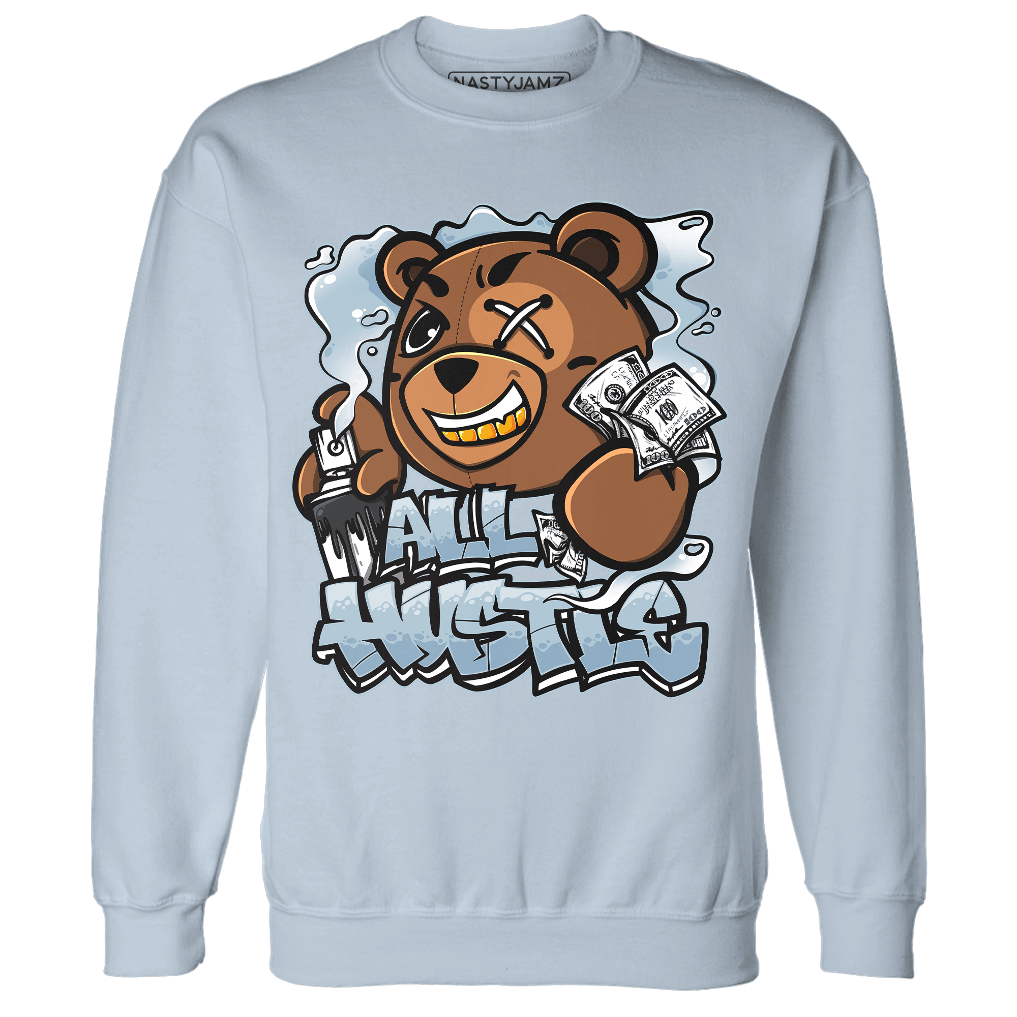 Blue Grey 13s Sweatshirt Match BER Hustle All Day - NastyJamz