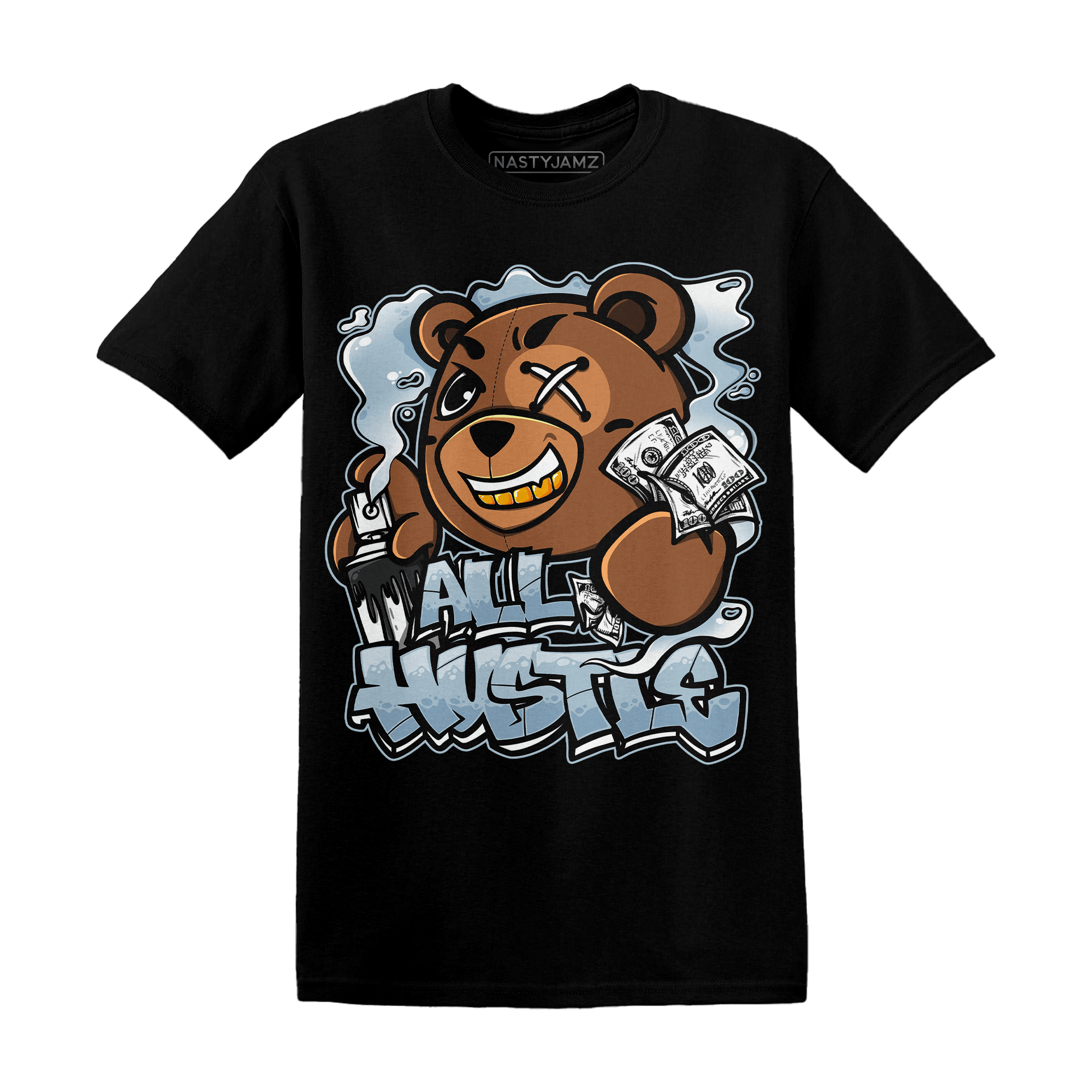 Blue Grey 13s T Shirt Match BER Hustle All Day - NastyJamz