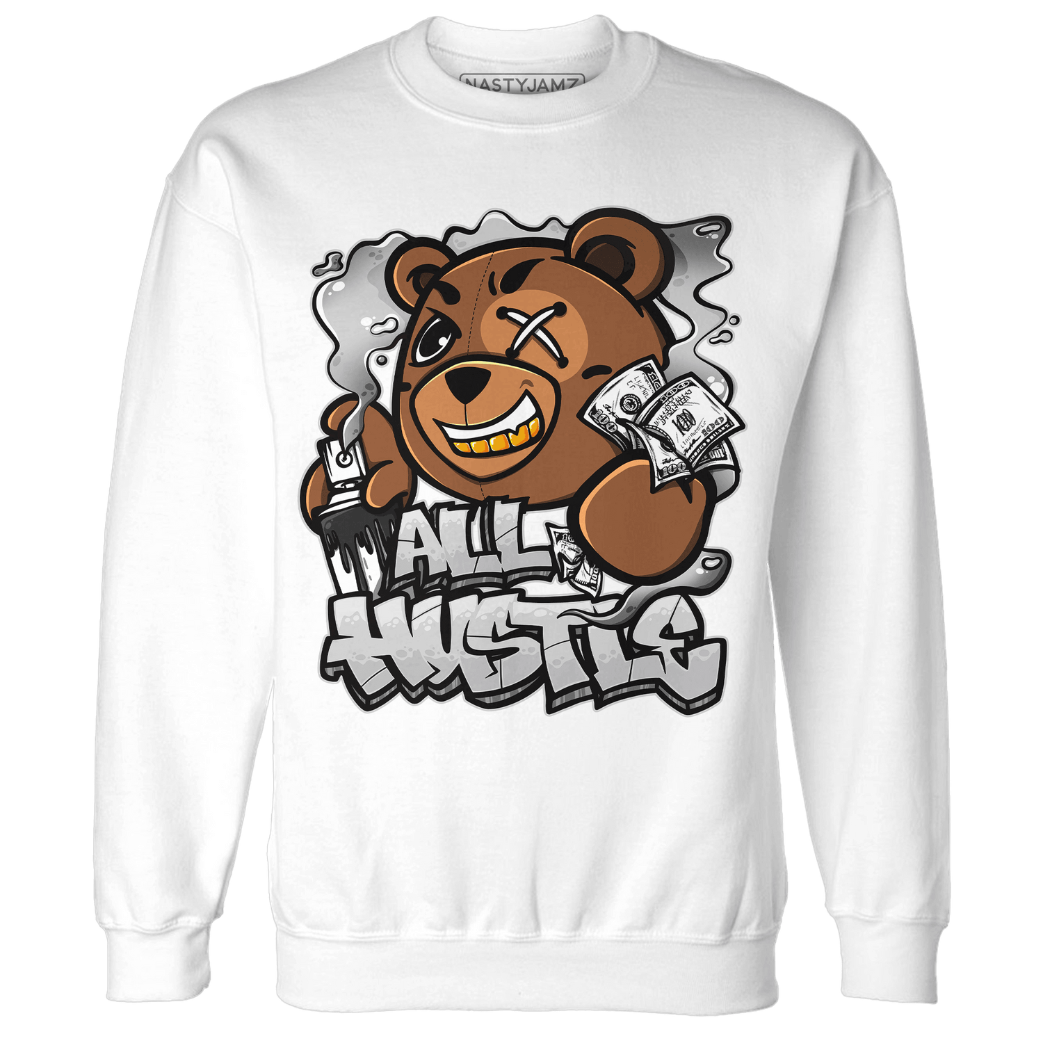 Retro High OG Black White 1s Sweatshirt Match BER Hustle All Day - NastyJamz