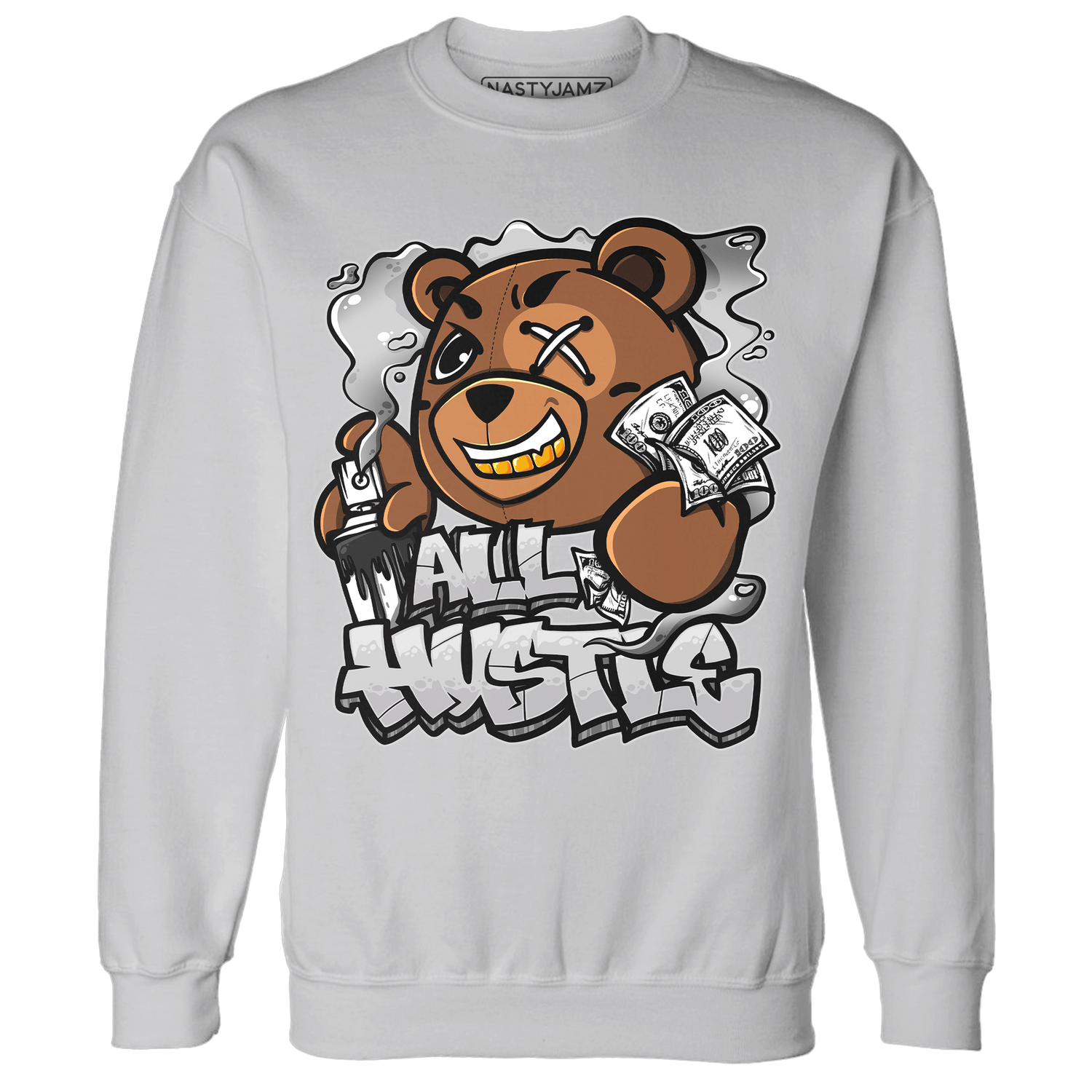 Retro High OG Black White 1s Sweatshirt Match BER Hustle All Day - NastyJamz