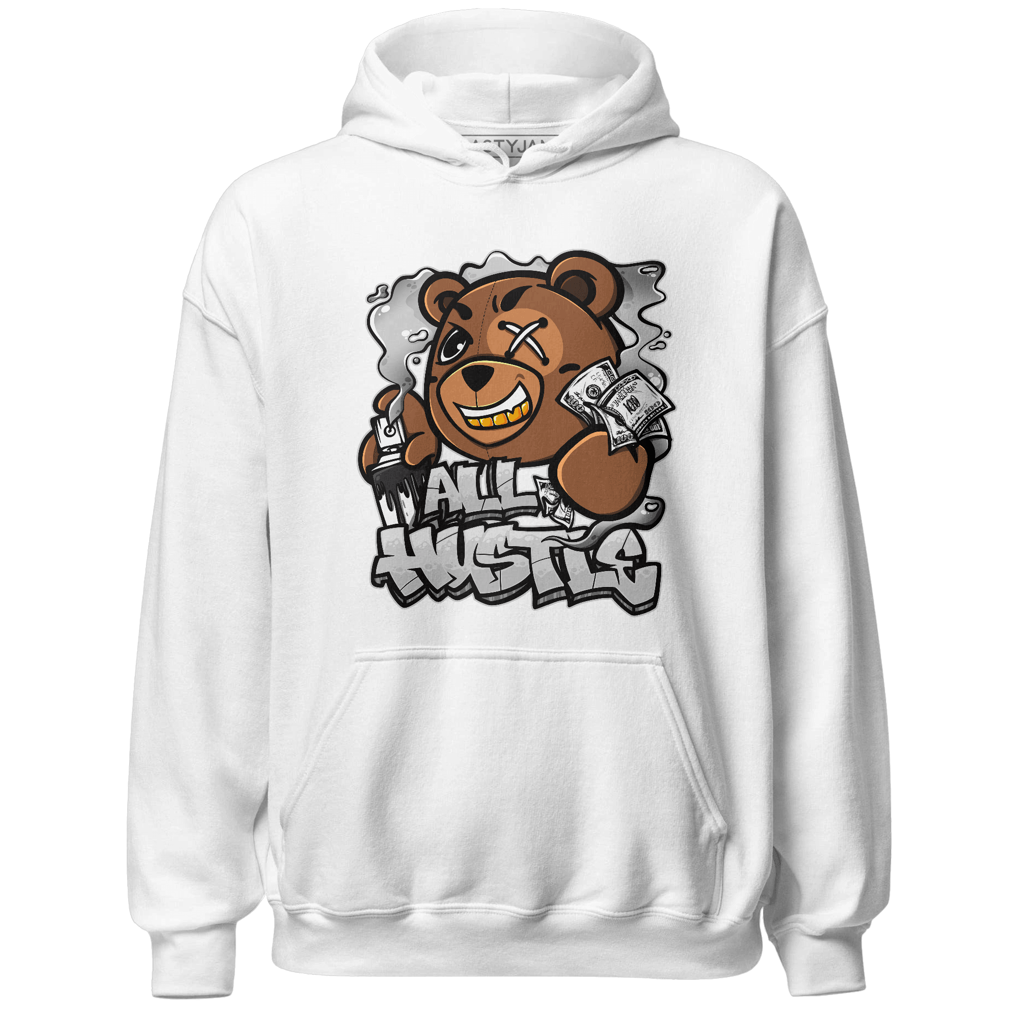 Retro High OG Black White 1s Hoodie Match BER Hustle All Day - NastyJamz