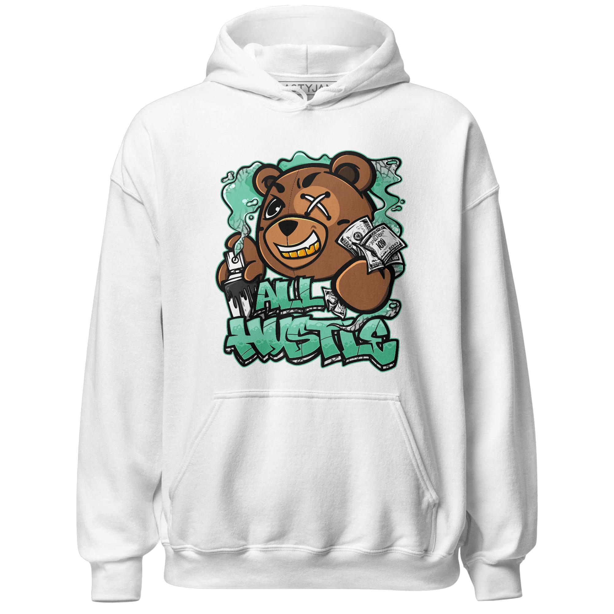 Green Glow 3s Hoodie Match BER Hustle All Day - NastyJamz