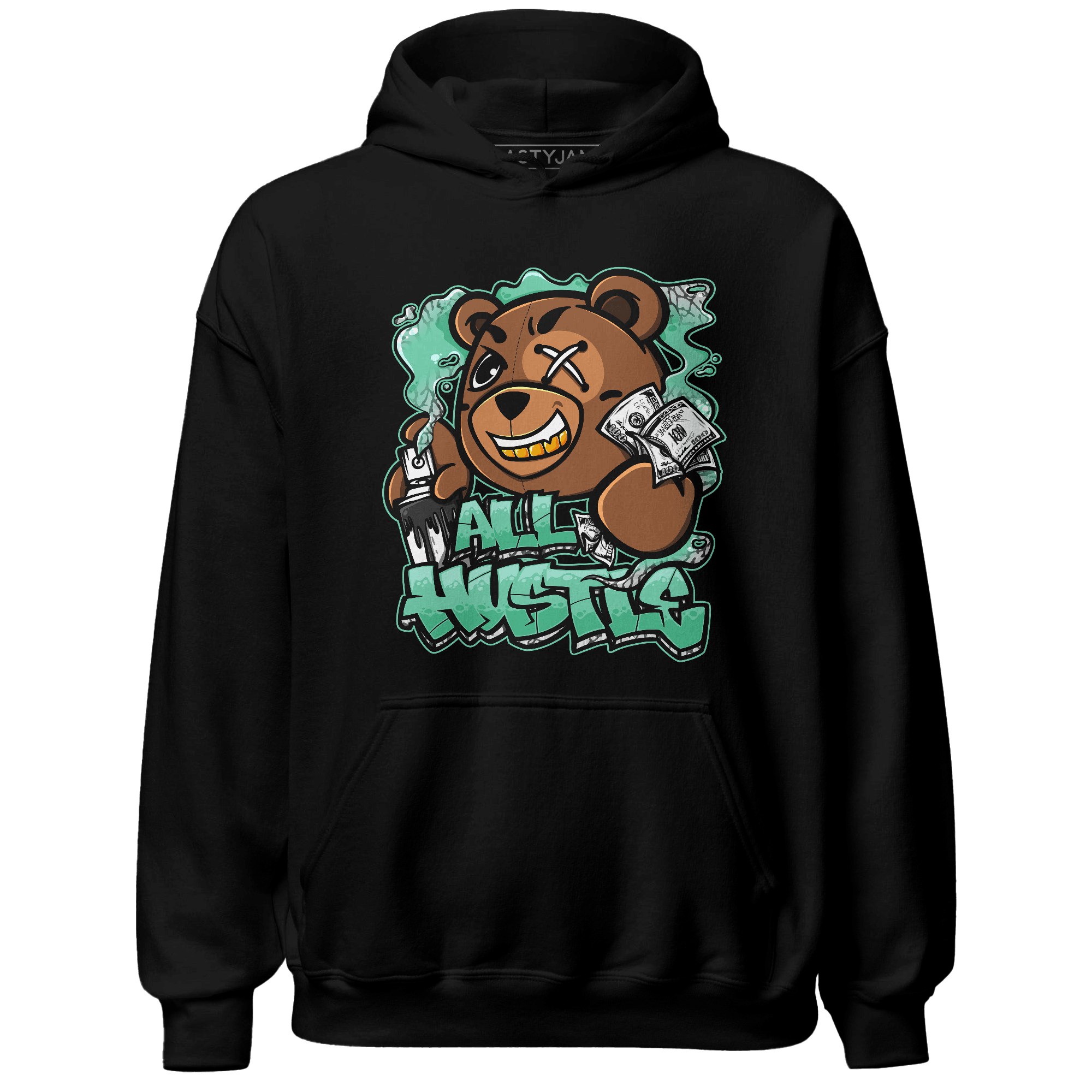 Green Glow 3s Hoodie Match BER Hustle All Day - NastyJamz